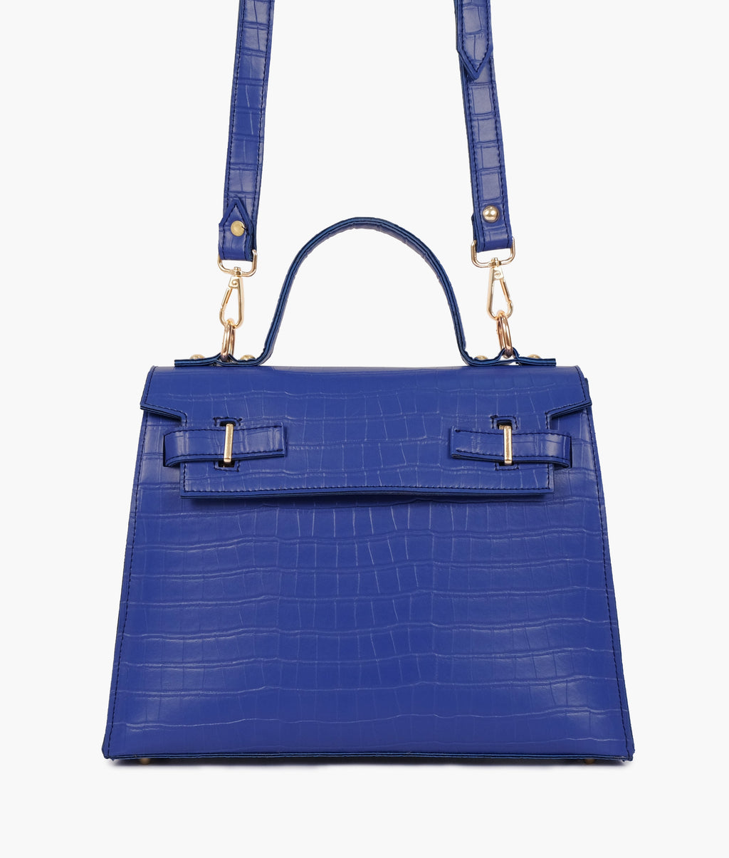 LumaVex - Blue top-handle crocodile mini bag