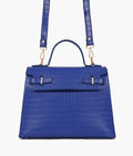 LumaVex - Blue top-handle crocodile mini bag