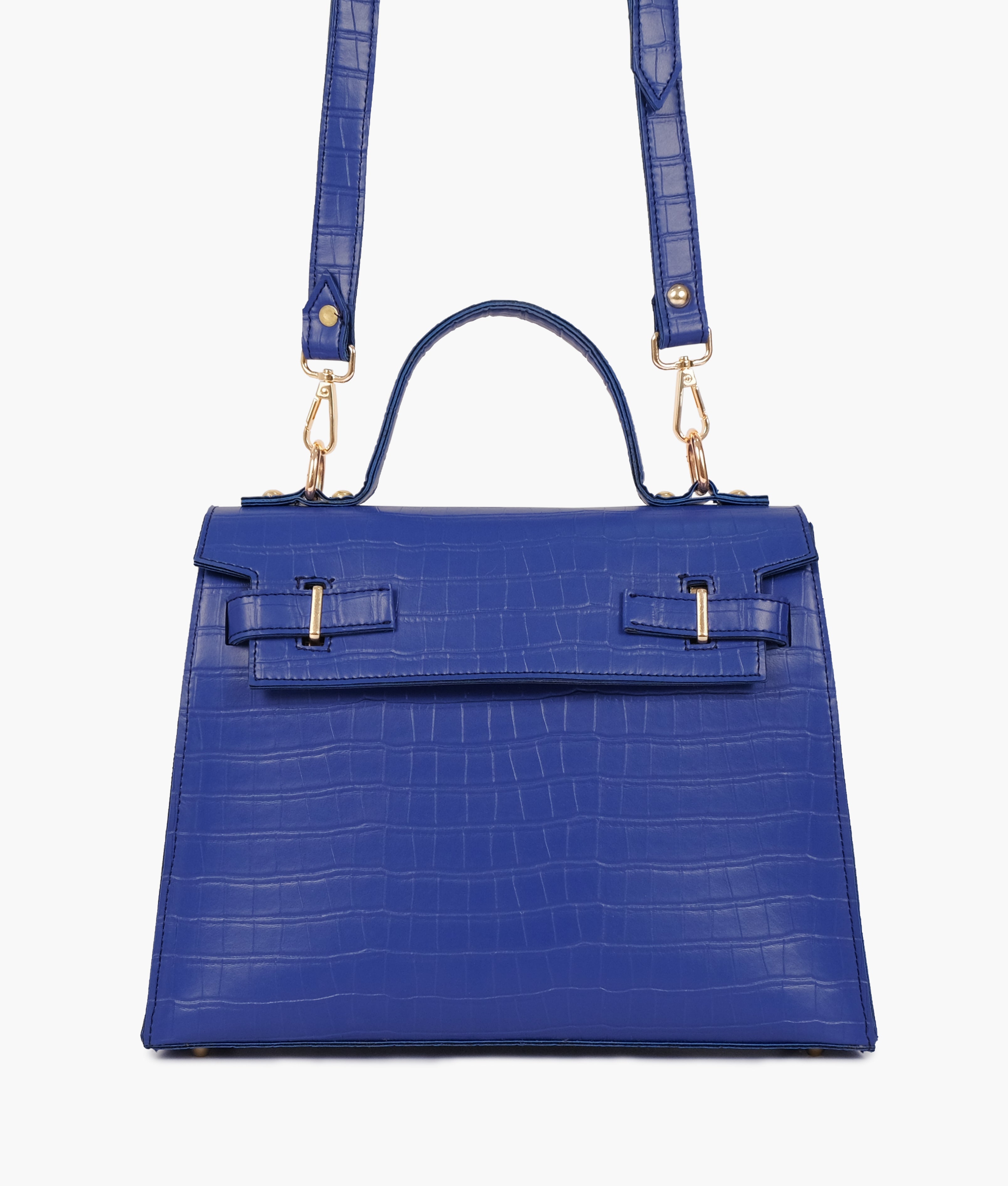 LumaVex - Blue top-handle crocodile mini bag
