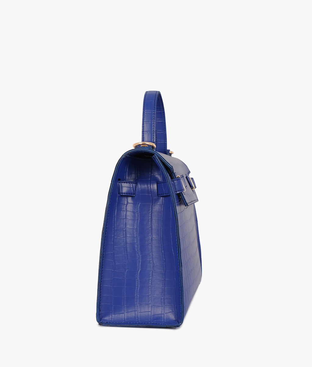 LumaVex - Blue top-handle crocodile mini bag
