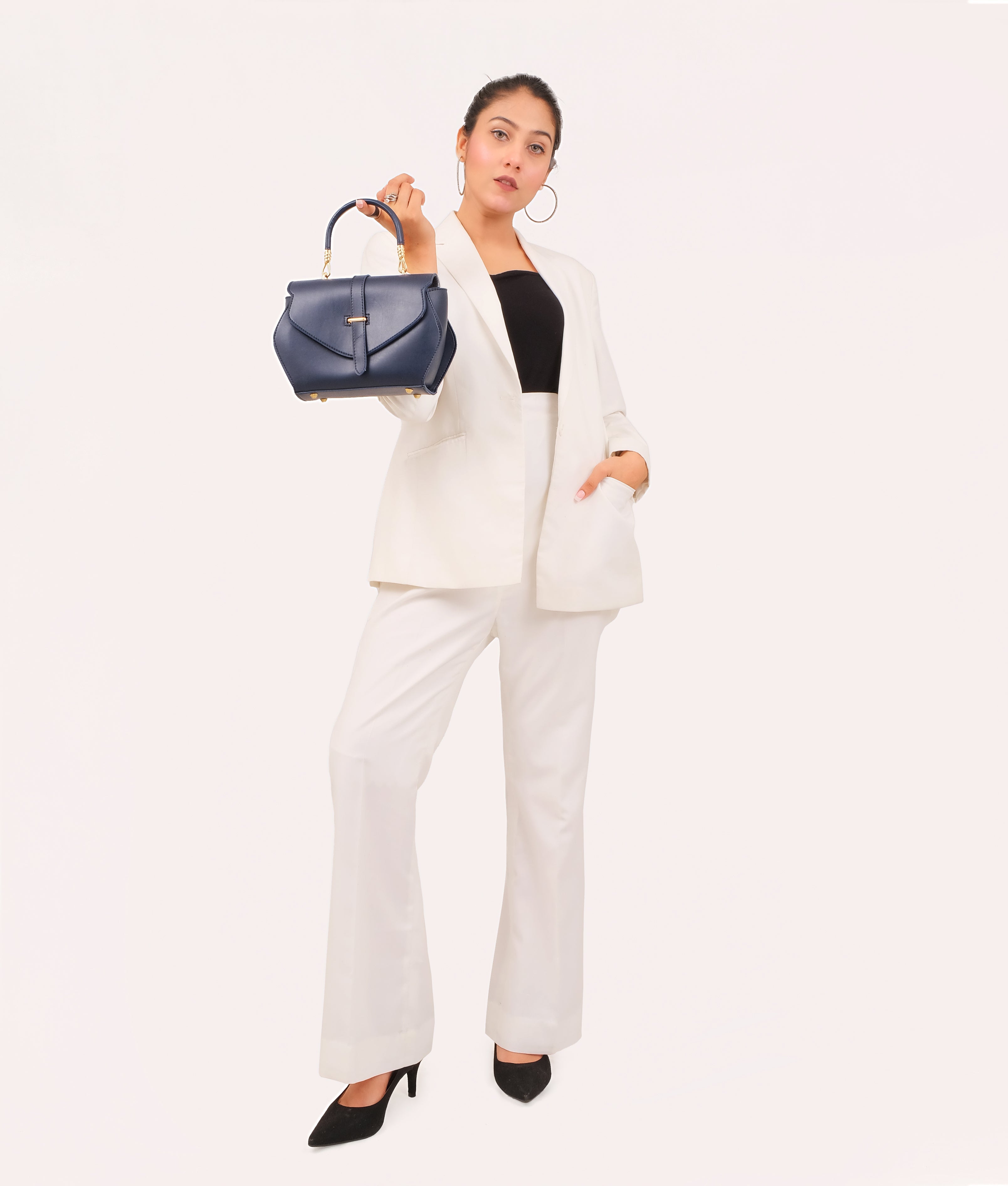 LumaVex - Blue top-handle hexagon bag