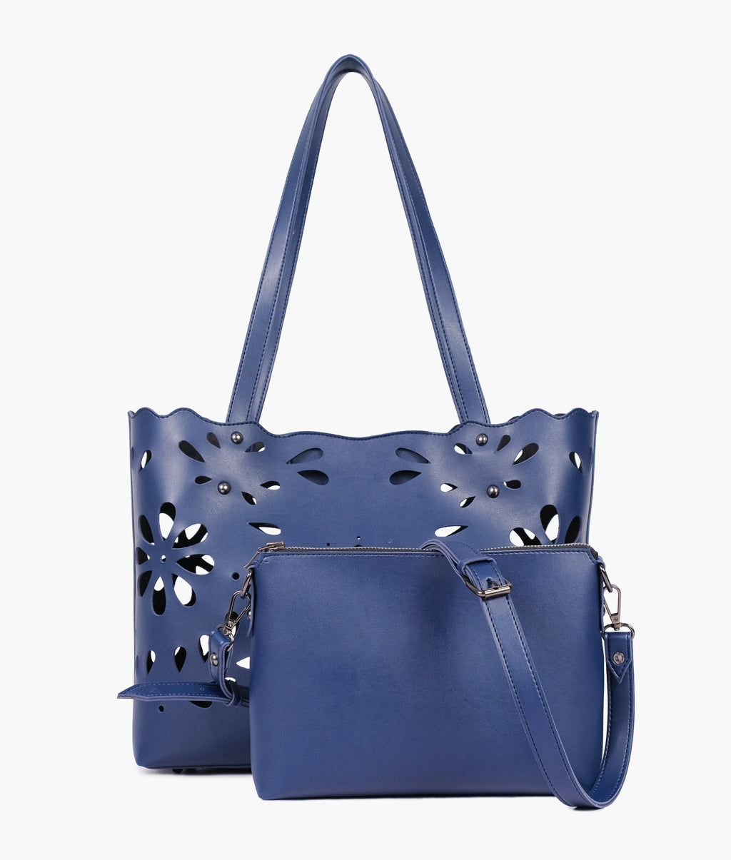 LumaVex - Blue two-piece floral tote