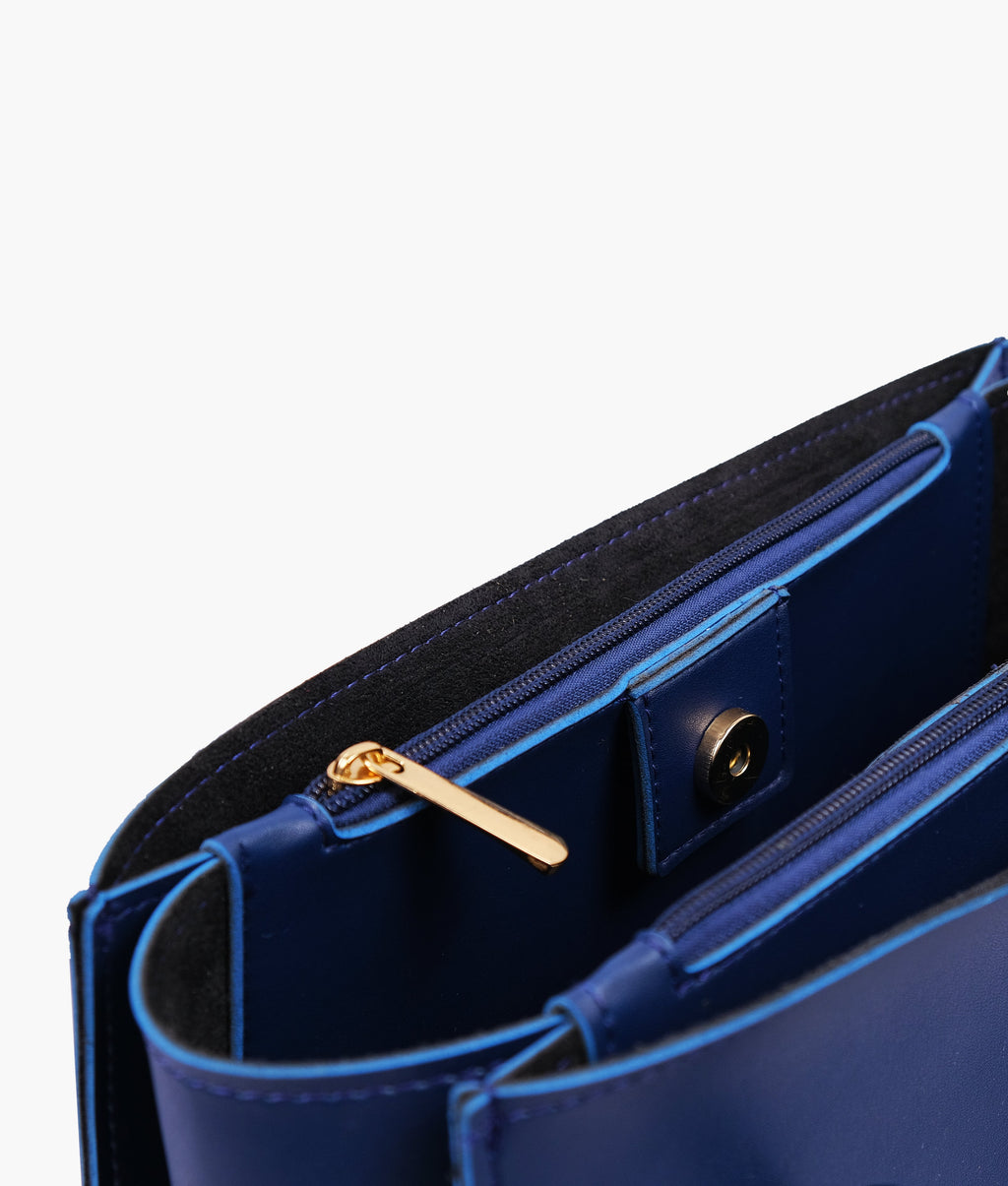 LumaVex - Blue zipper shoulder bag with long handle