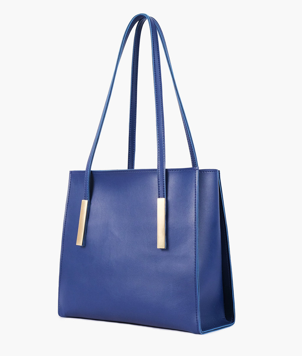 LumaVex - Blue zipper shoulder bag with long handle