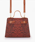 LumaVex - Brown crocodile cross-body bag with top-handle