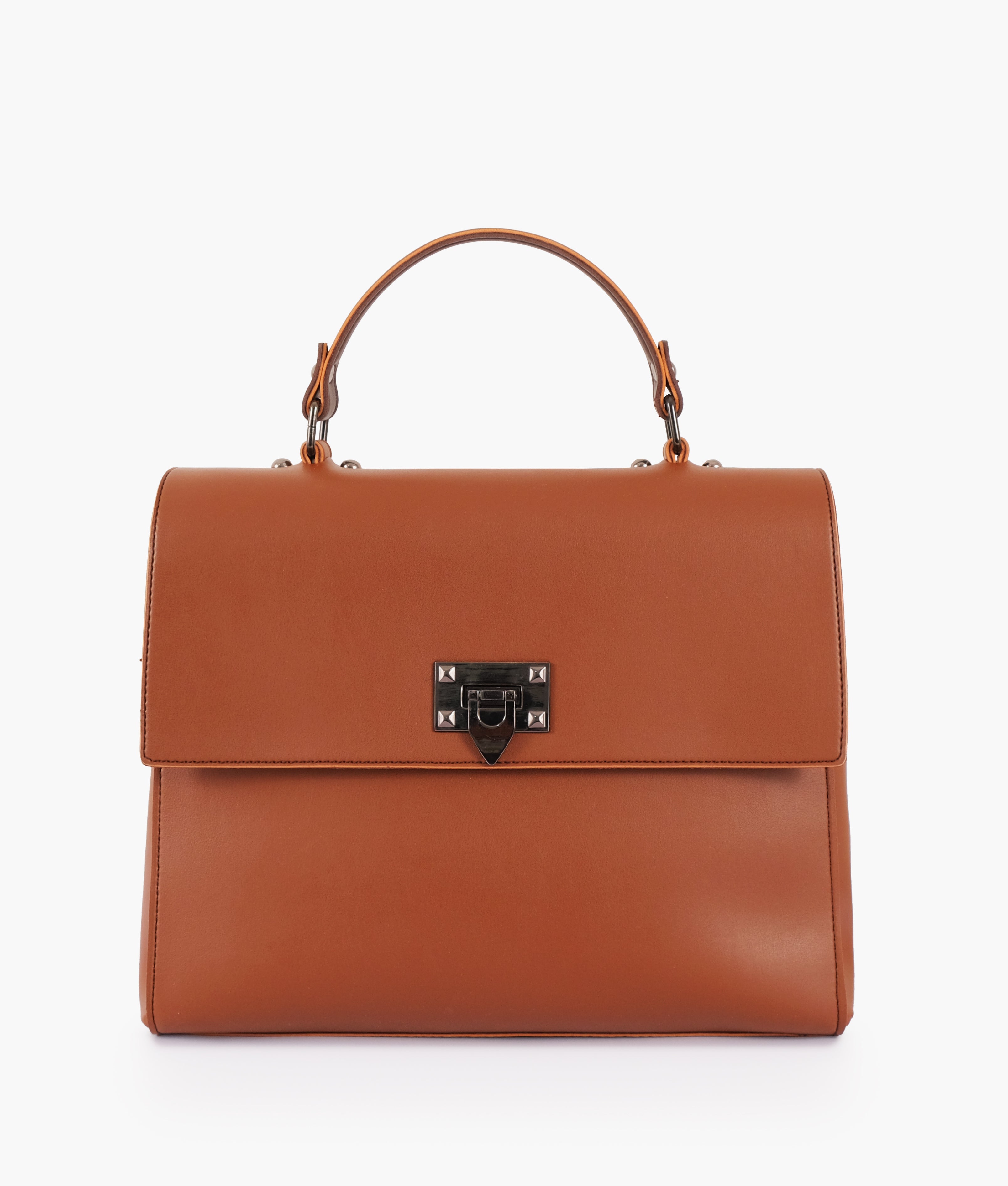 LumaVex - Brown flap-over top-handle bag
