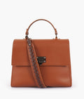LumaVex - Brown flap-over top-handle bag