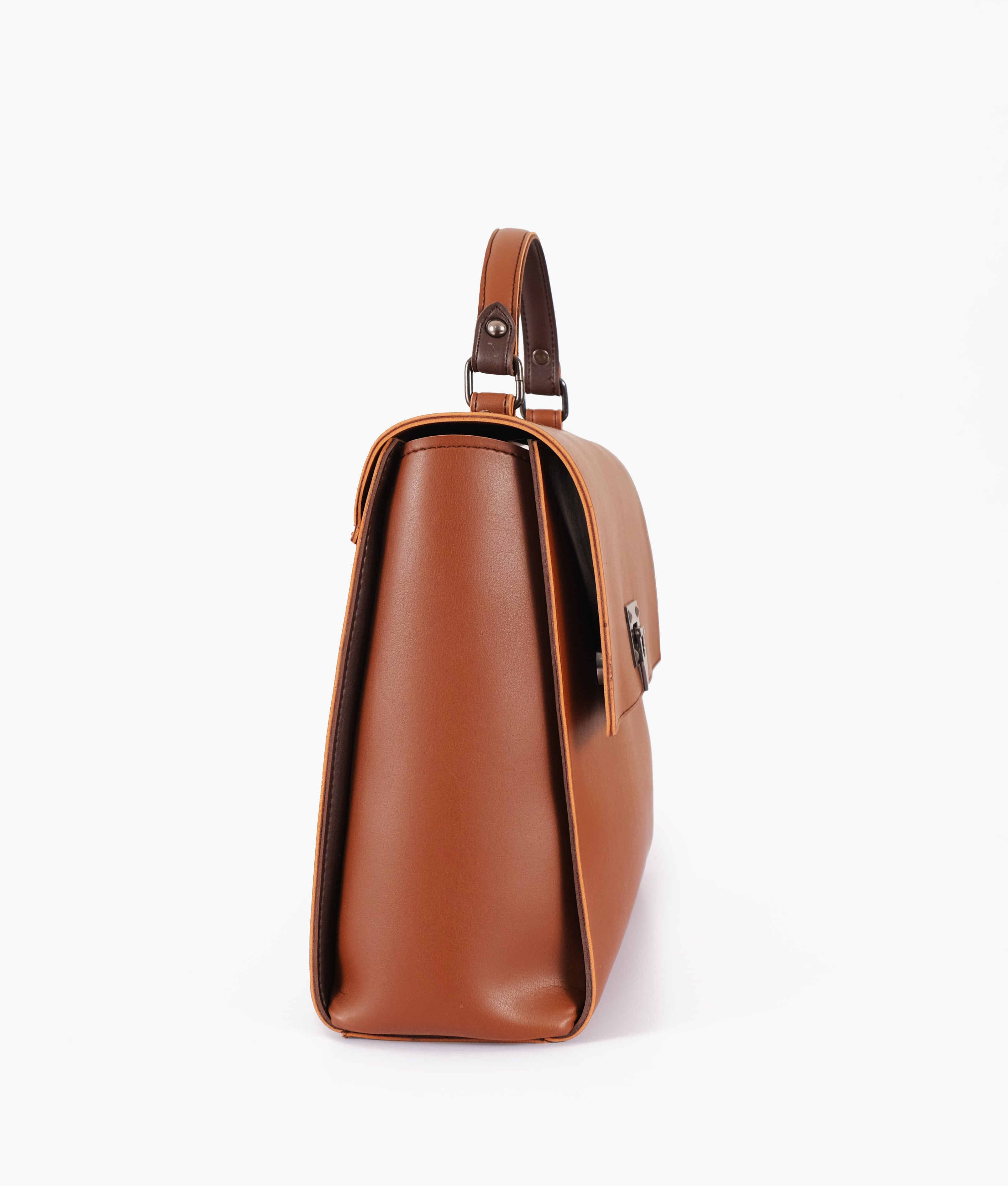 LumaVex - Brown flap-over top-handle bag