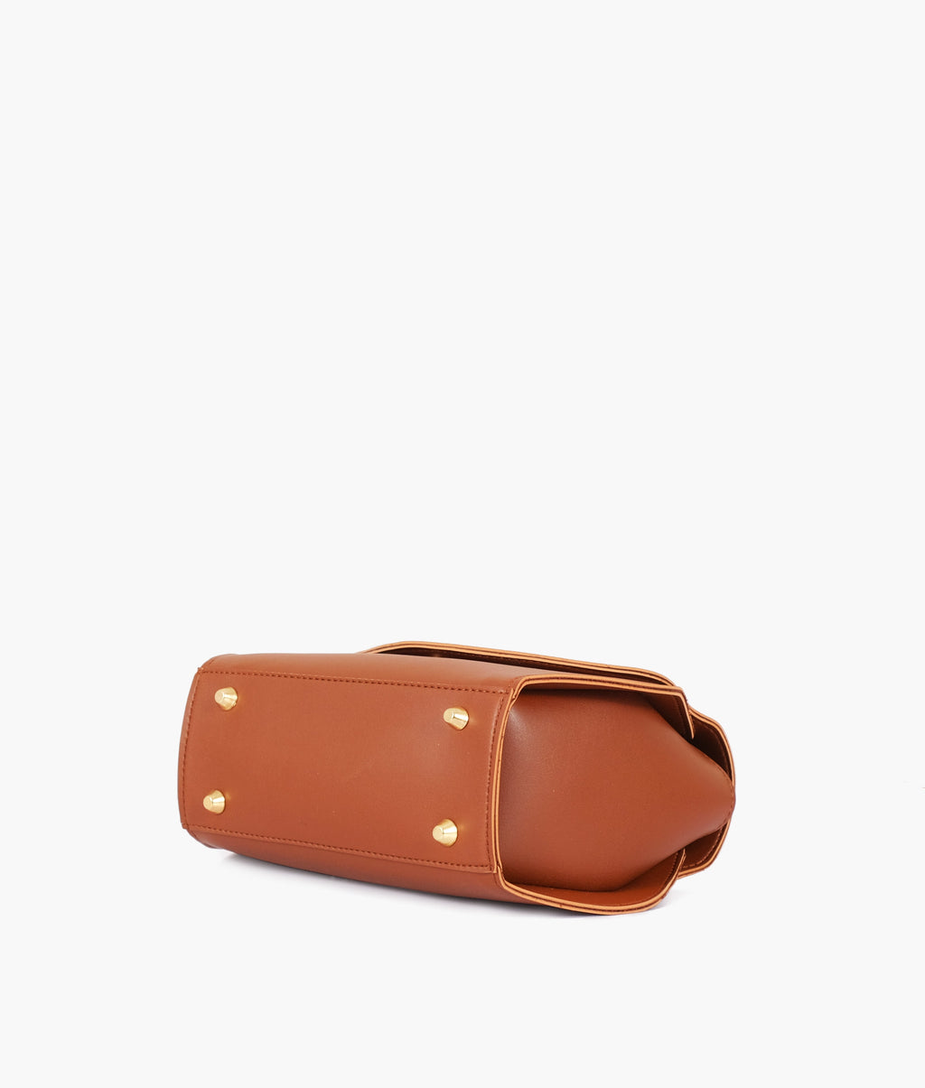LumaVex - Brown top-handle hexagon bag