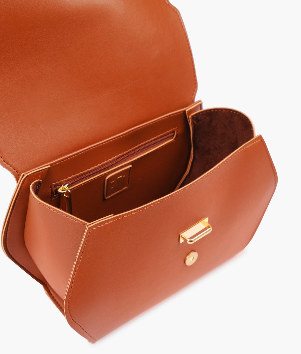 LumaVex - Brown top-handle hexagon bag