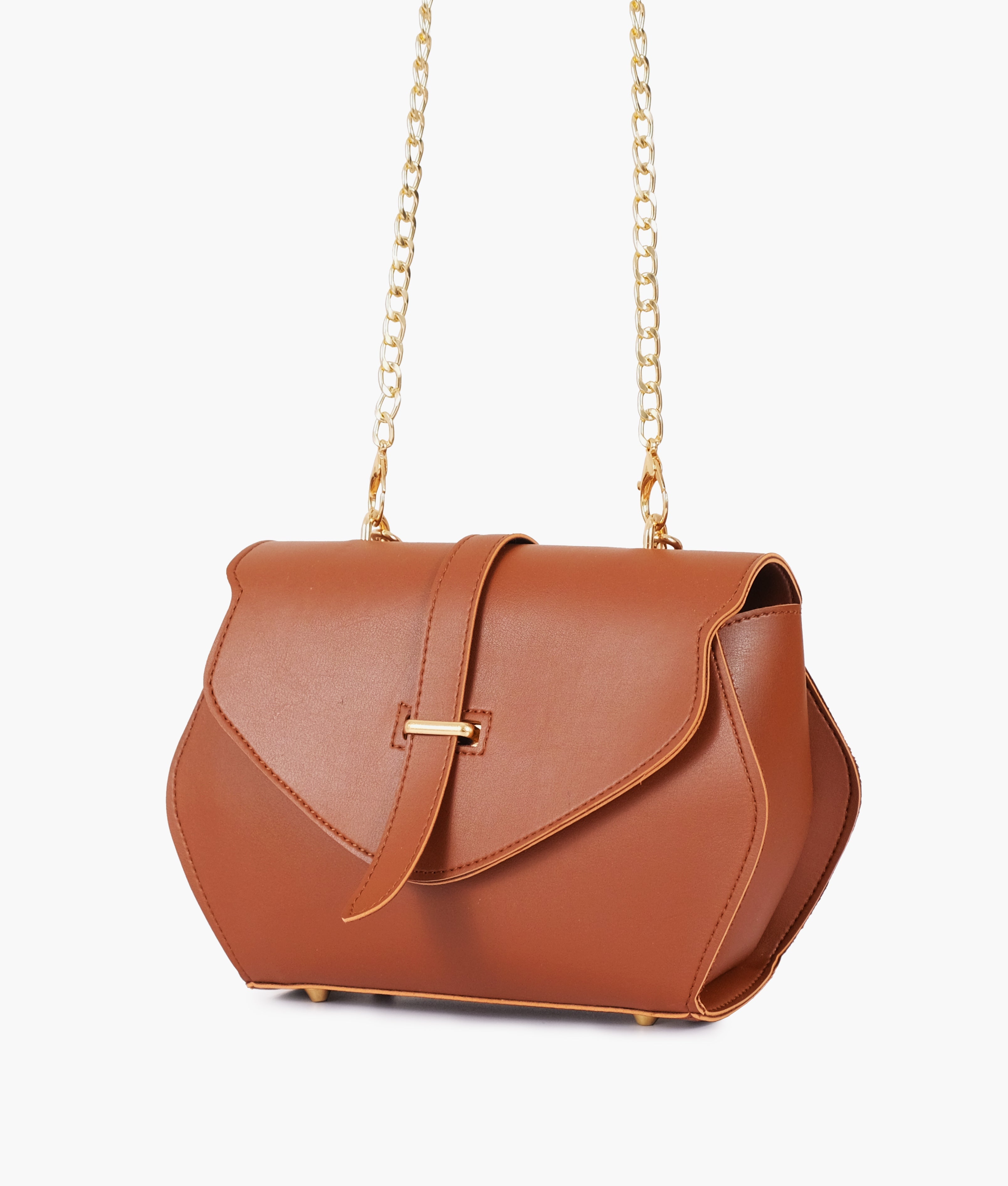 LumaVex - Brown top-handle hexagon bag