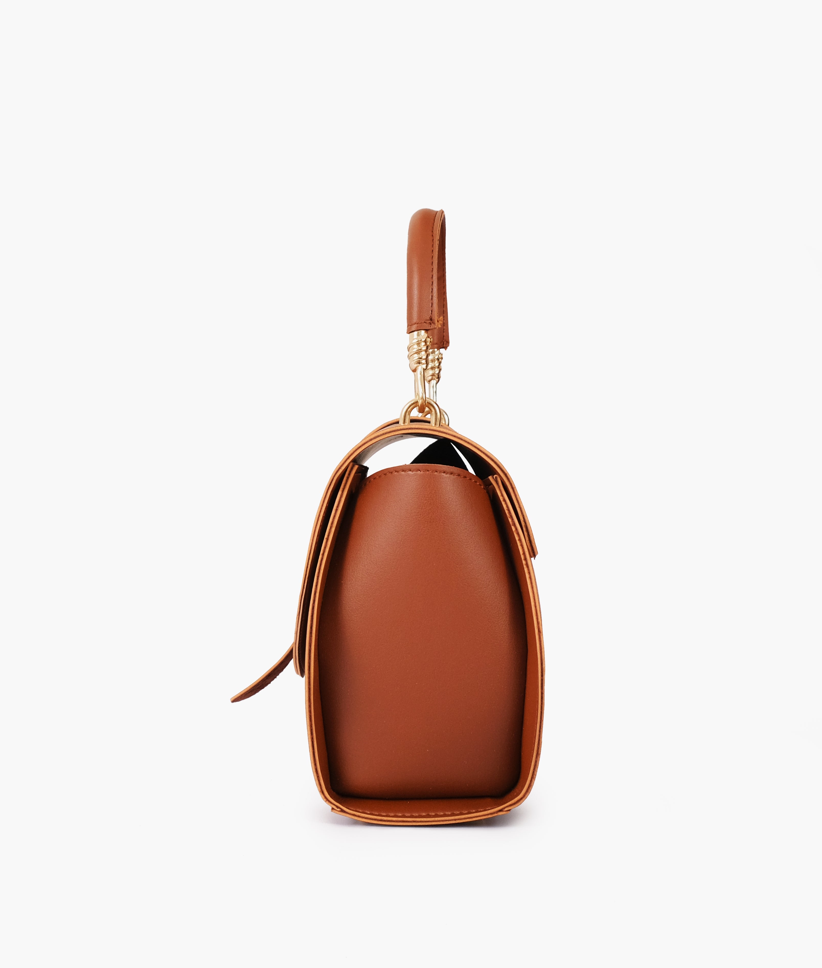 LumaVex - Brown top-handle hexagon bag