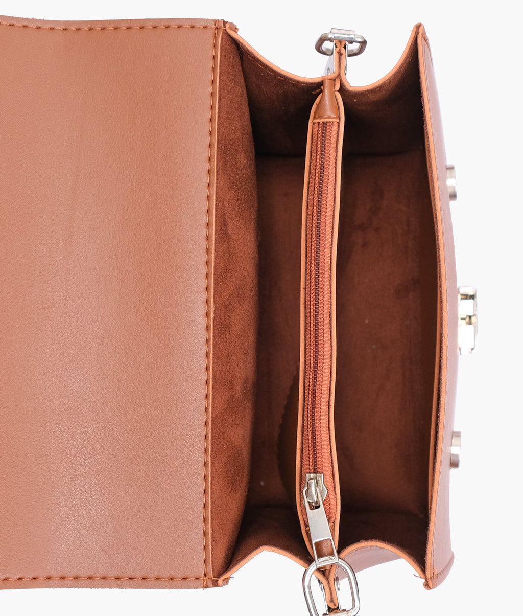 LumaVex - Brown top-handle mini cross-body bag