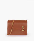 LumaVex - Brown weaved chain shoulder bag with twist lock