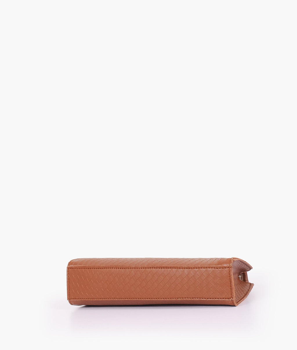 LumaVex - Brown weaved elongated chain handle purse