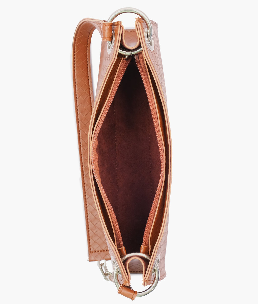 LumaVex - Brown weaved elongated chain handle purse