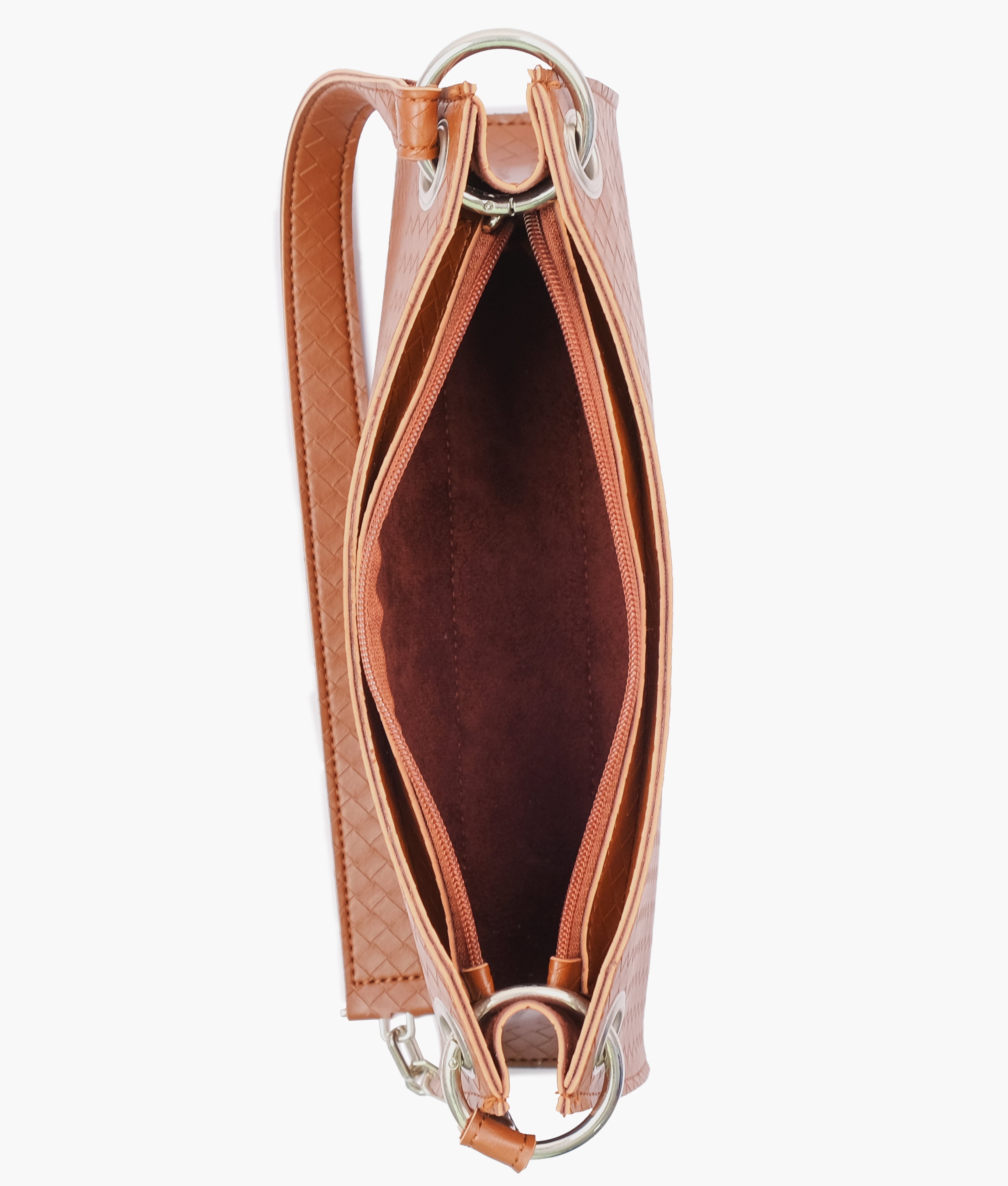 LumaVex - Brown weaved elongated chain handle purse