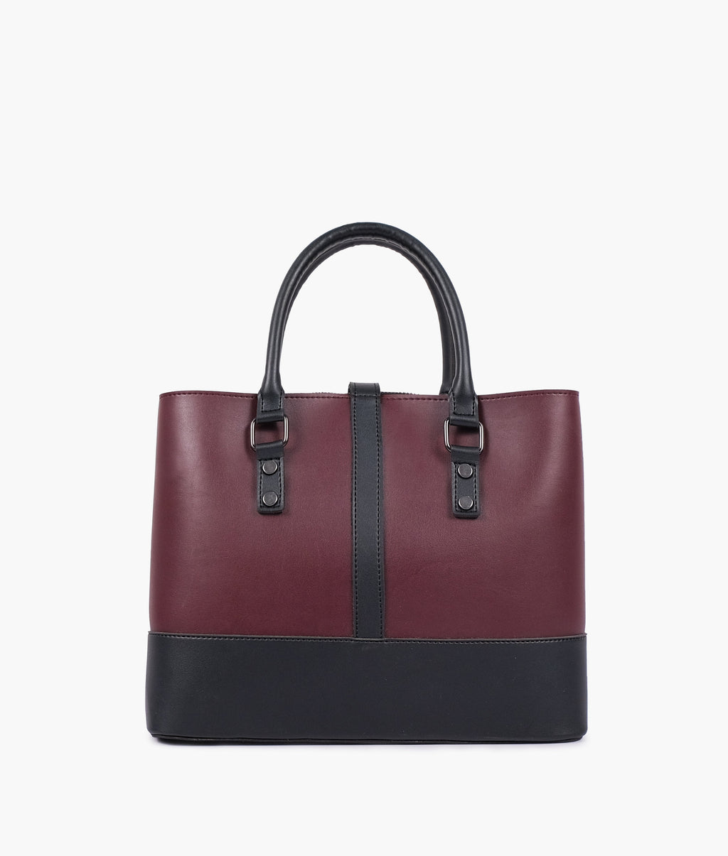 LumaVex - Burgundy and black multi-compartment shoulder bag