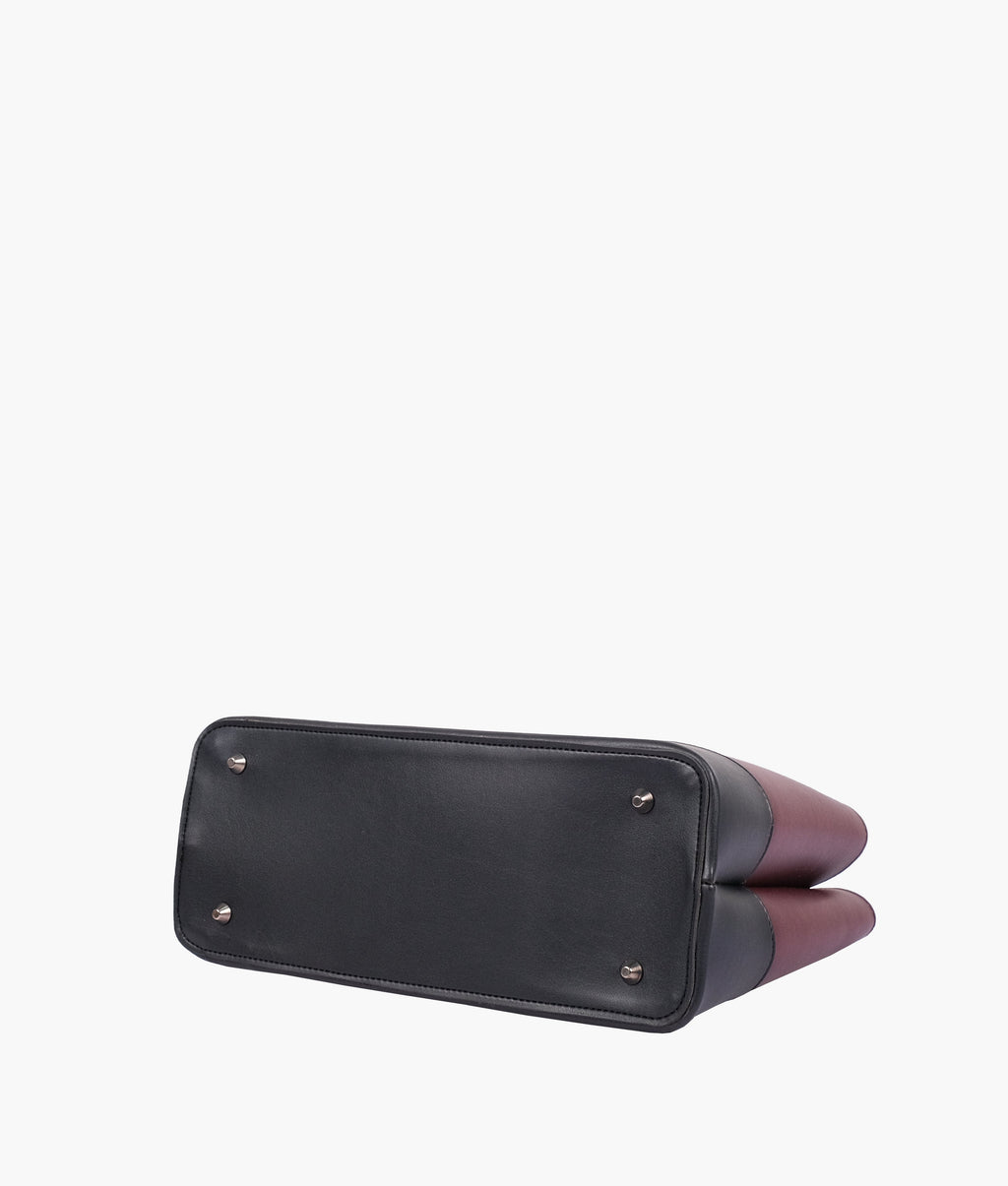 LumaVex - Burgundy and black multi-compartment shoulder bag