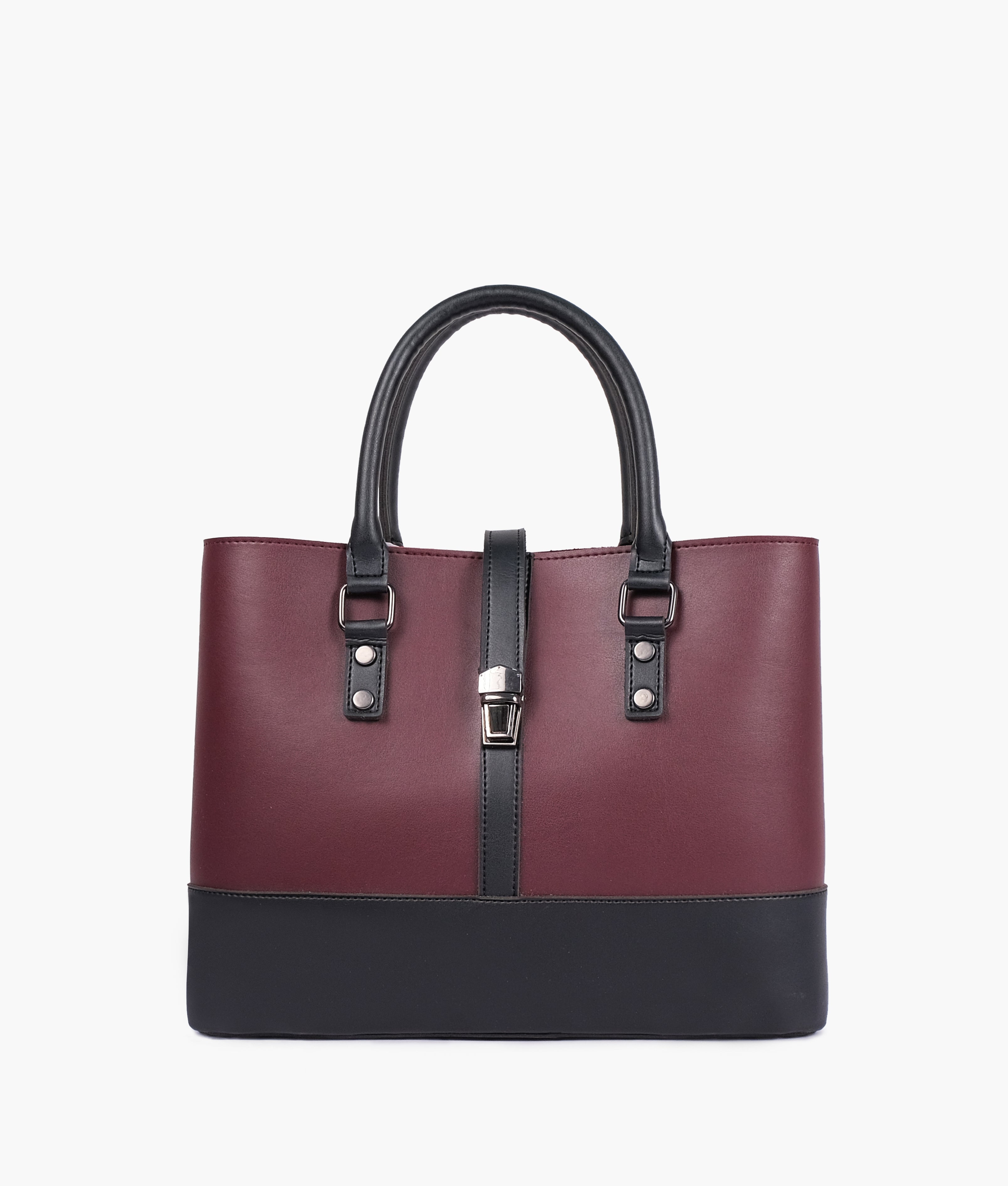 LumaVex - Burgundy and black multi-compartment shoulder bag