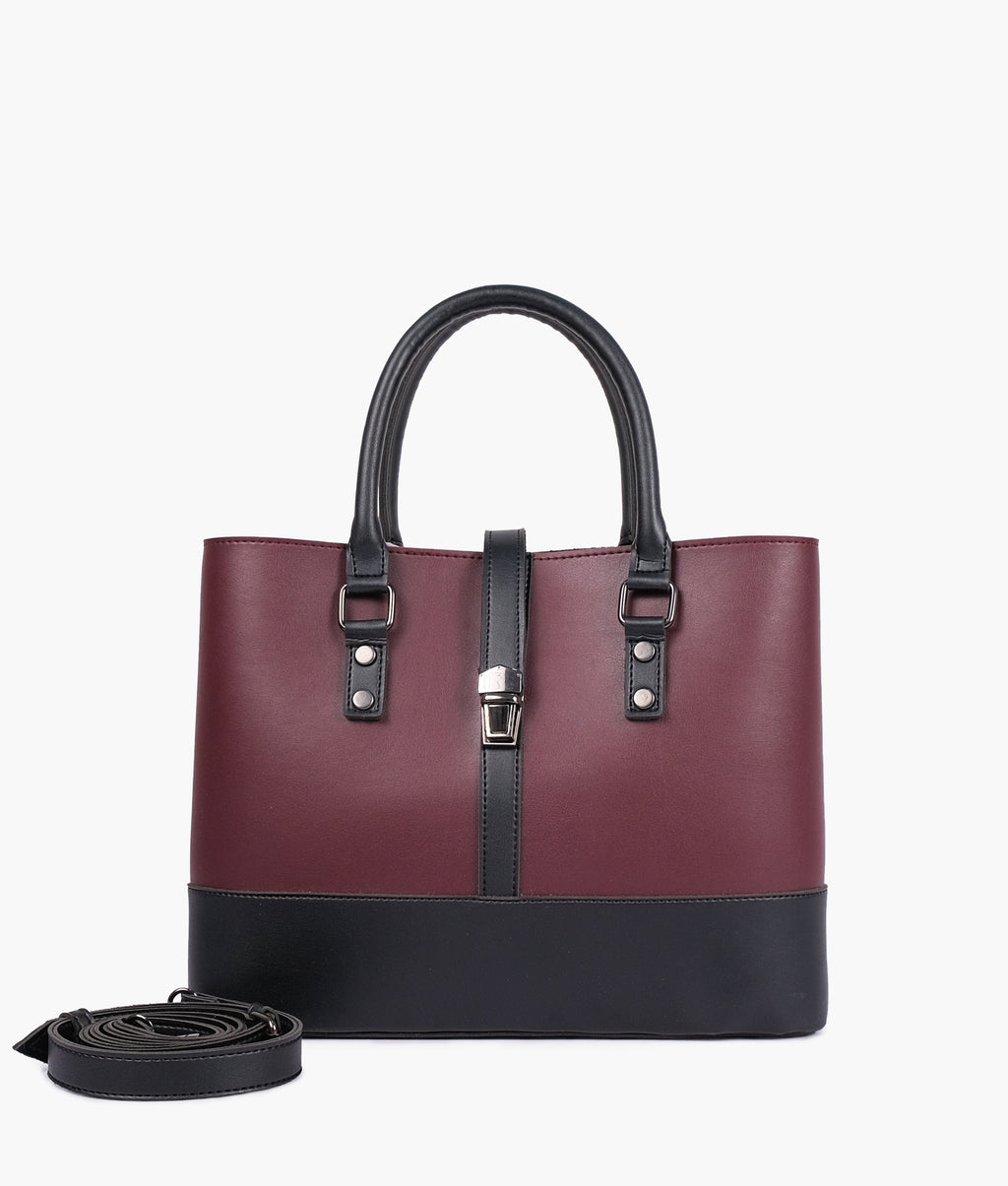 LumaVex - Burgundy and black multi-compartment shoulder bag