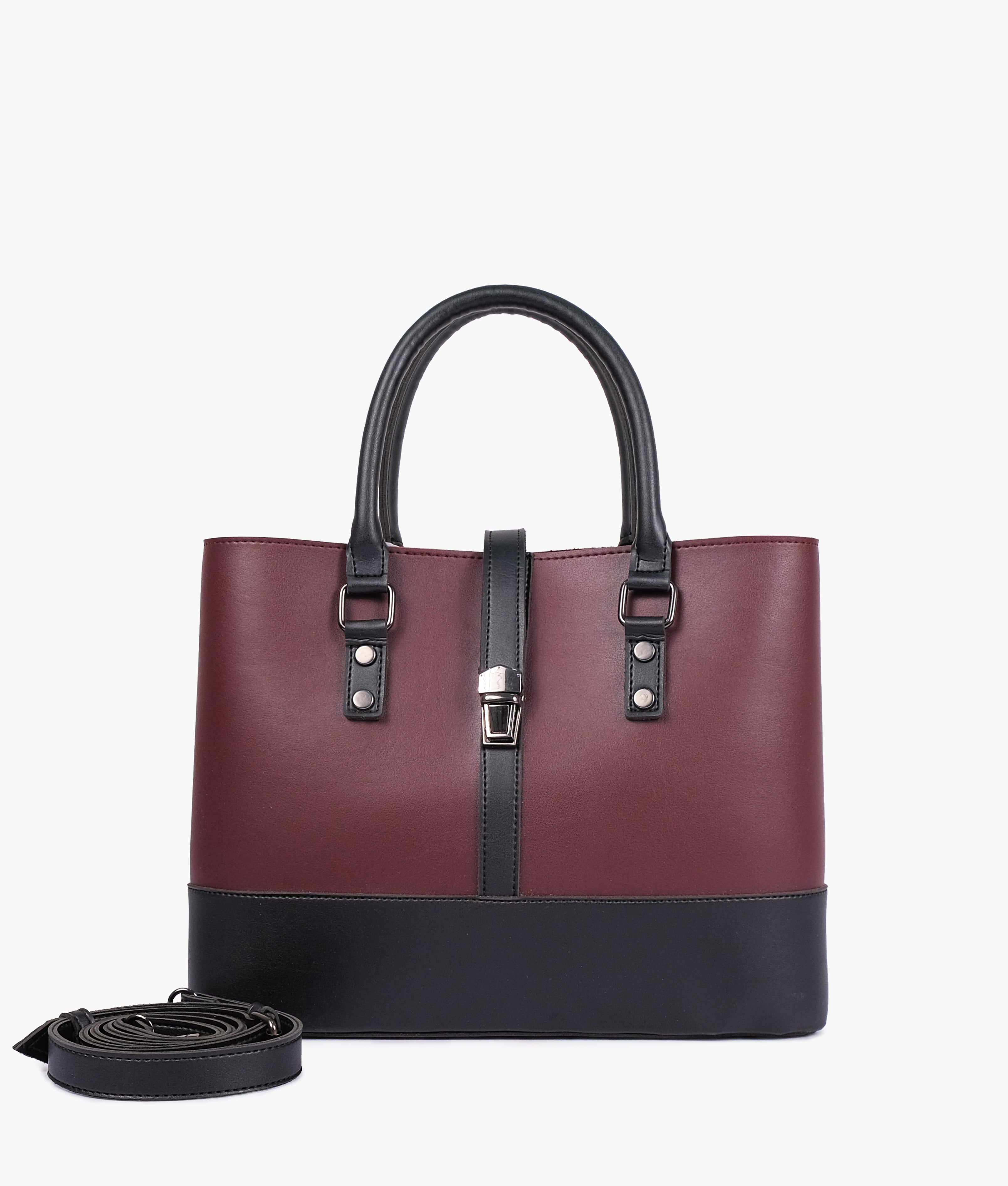 LumaVex - Burgundy and black multi-compartment shoulder bag