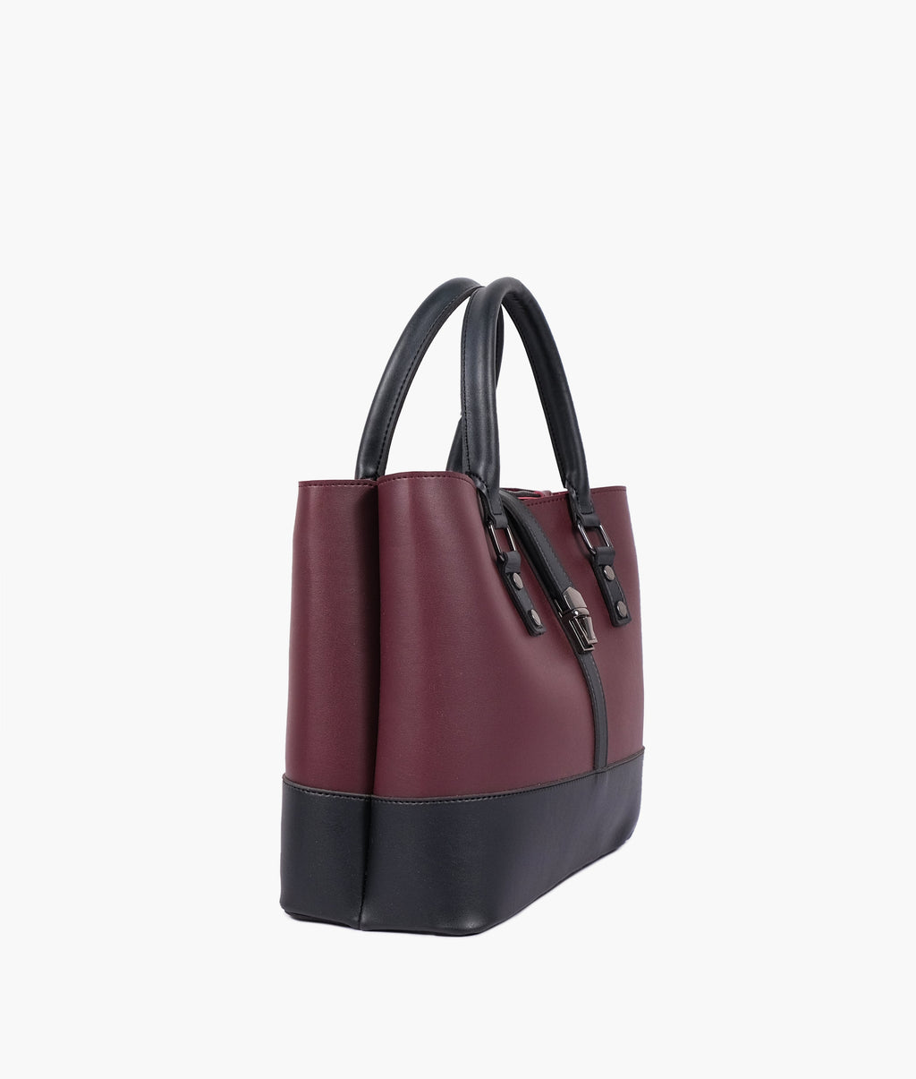 LumaVex - Burgundy and black multi-compartment shoulder bag