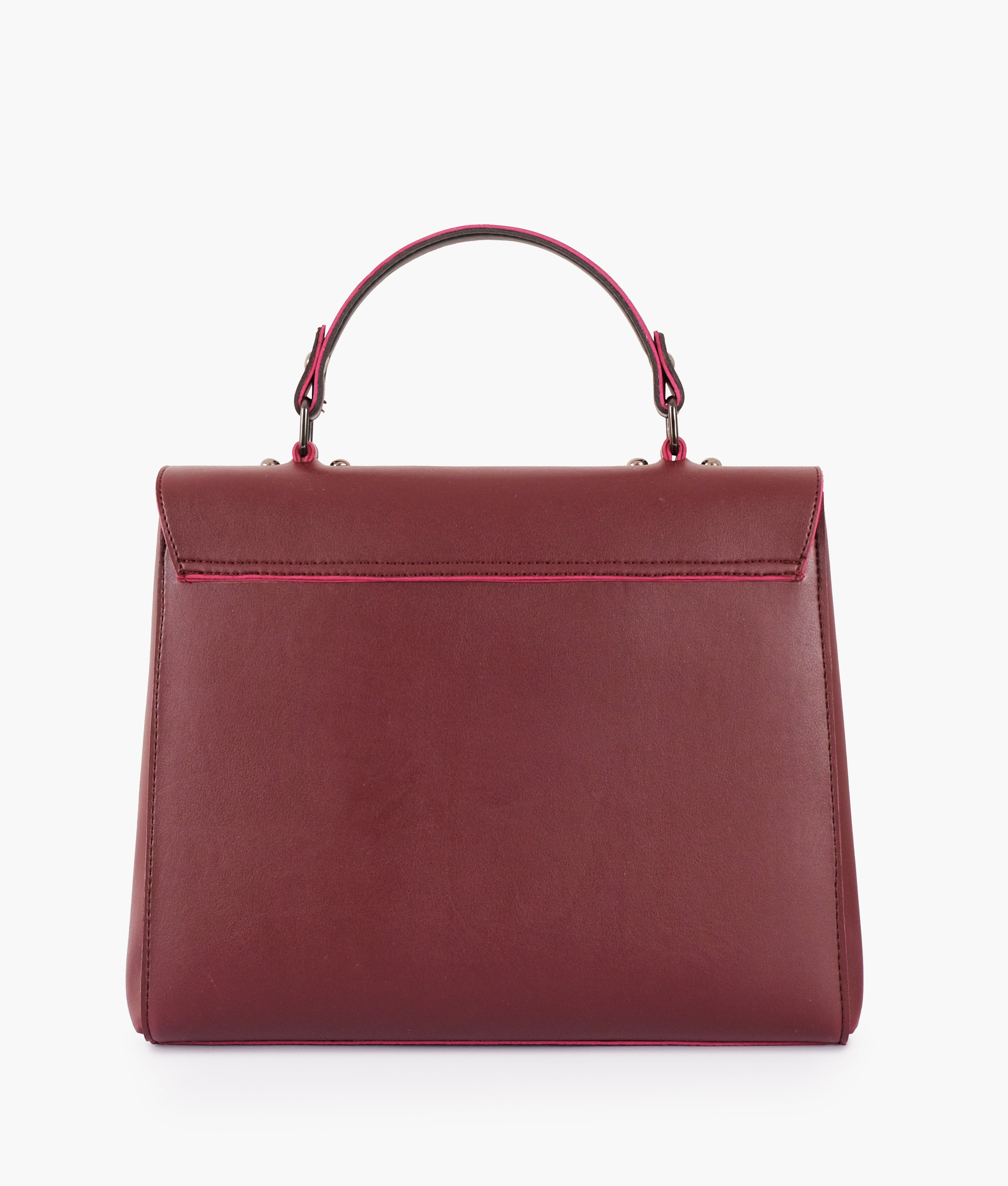 LumaVex - Burgundy flap-over top-handle bag