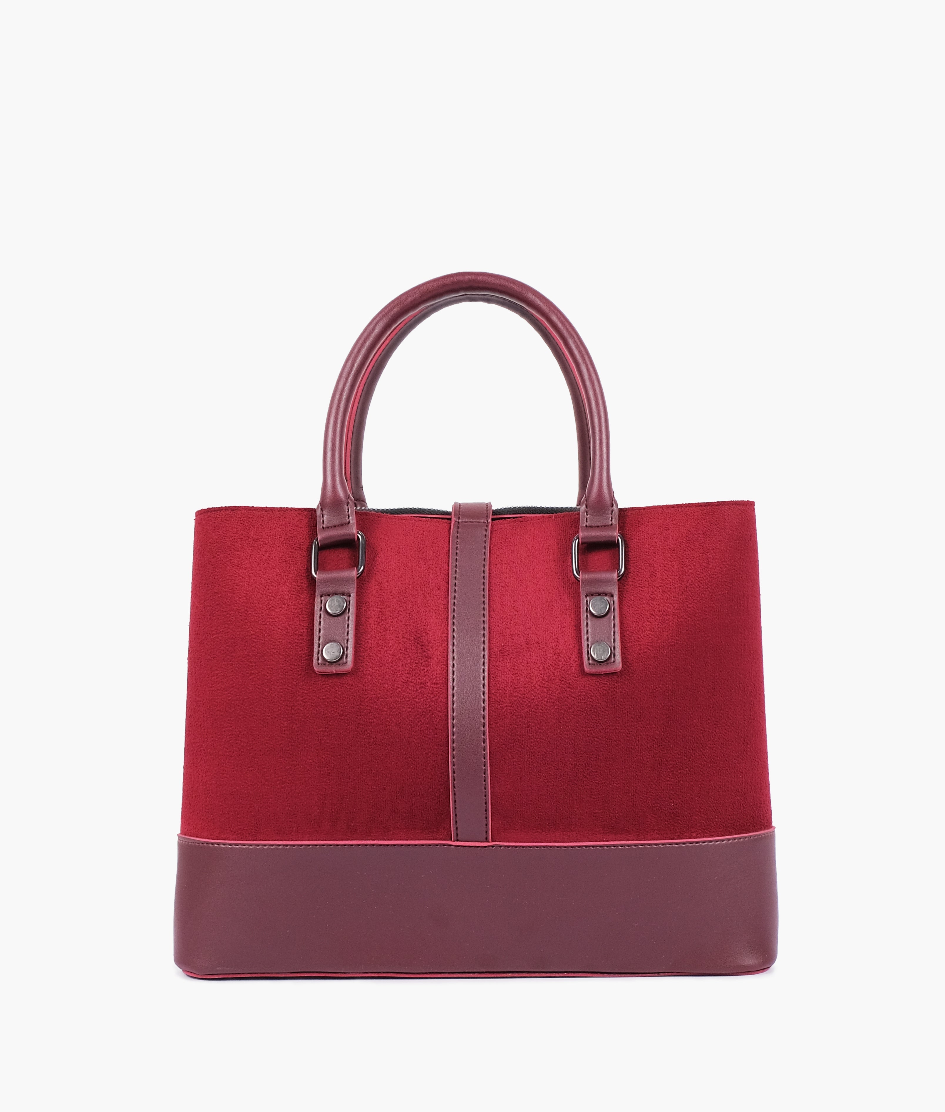 LumaVex - Burgundy suede multi-compartment shoulder bag