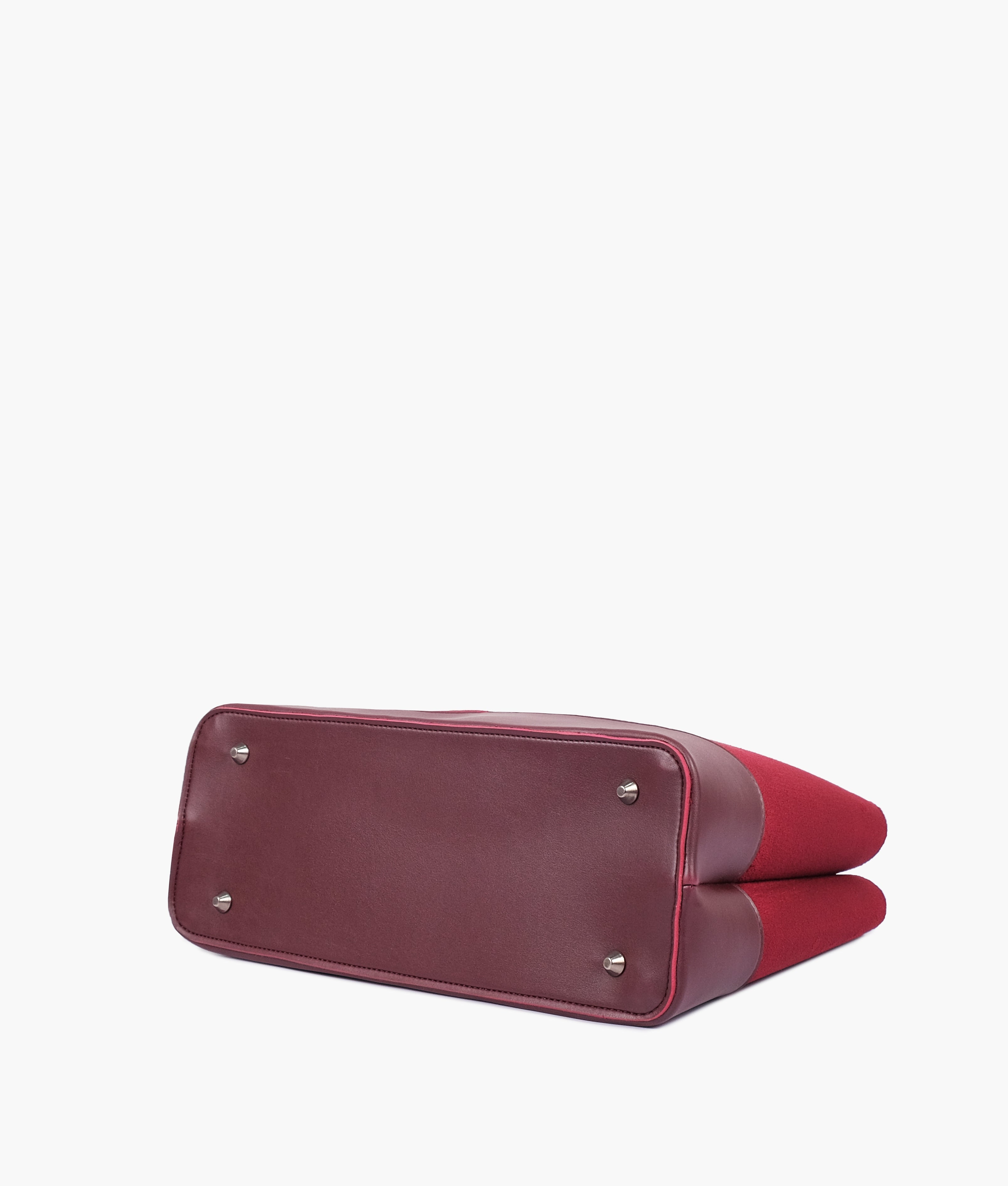 LumaVex - Burgundy suede multi-compartment shoulder bag