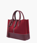 LumaVex - Burgundy suede multi-compartment shoulder bag