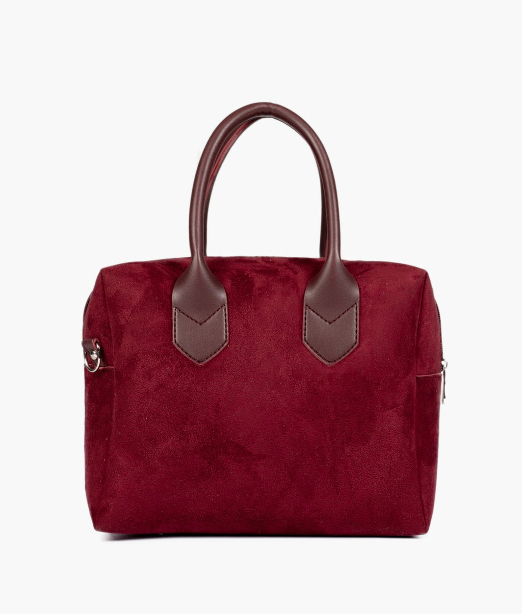 LumaVex - Burgundy suede mini bowling bag