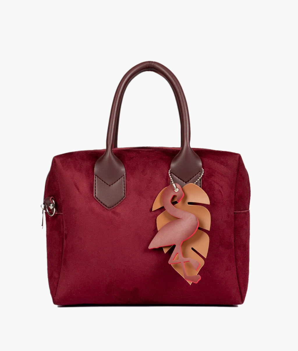 LumaVex - Burgundy suede mini bowling bag