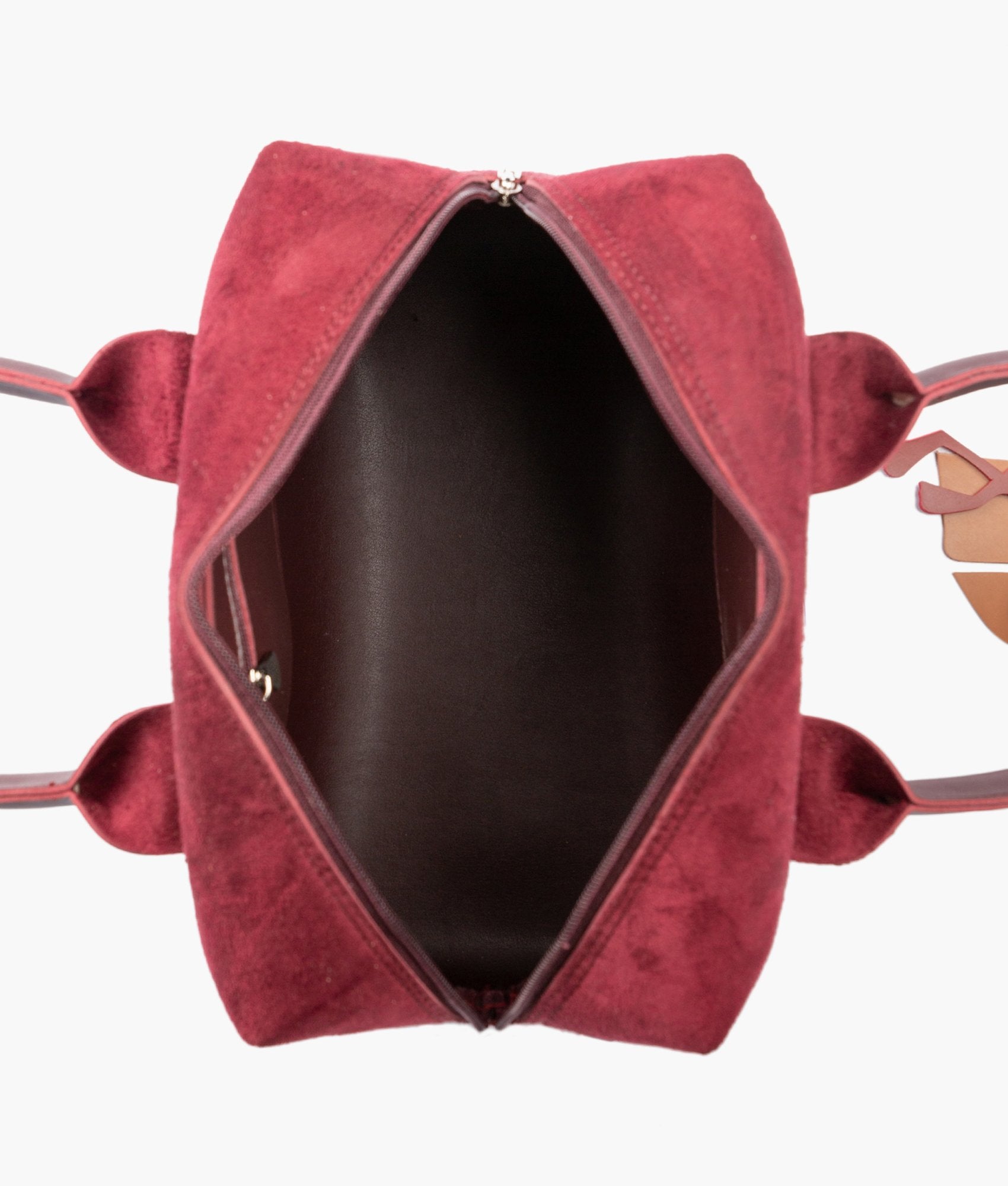 LumaVex - Burgundy suede mini bowling bag