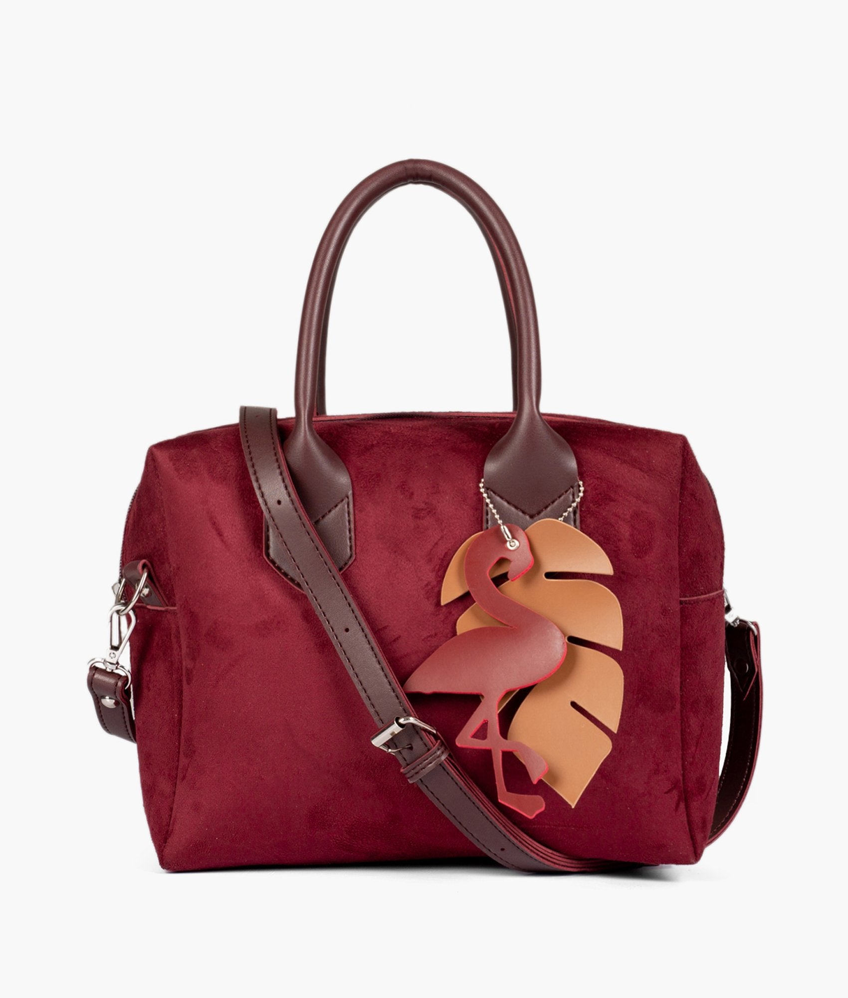 LumaVex - Burgundy suede mini bowling bag