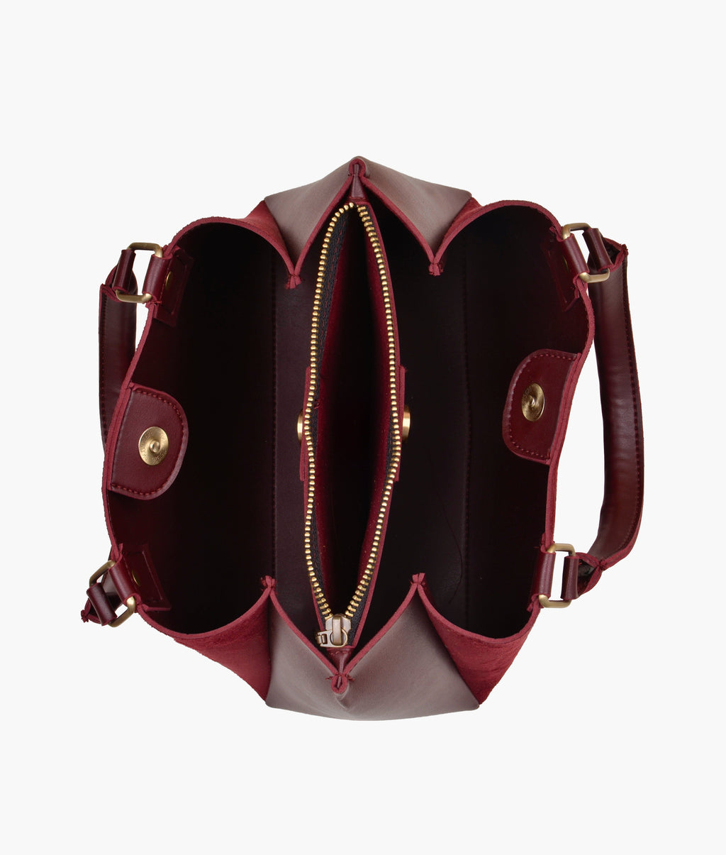 LumaVex - Burgundy suede mini bag
