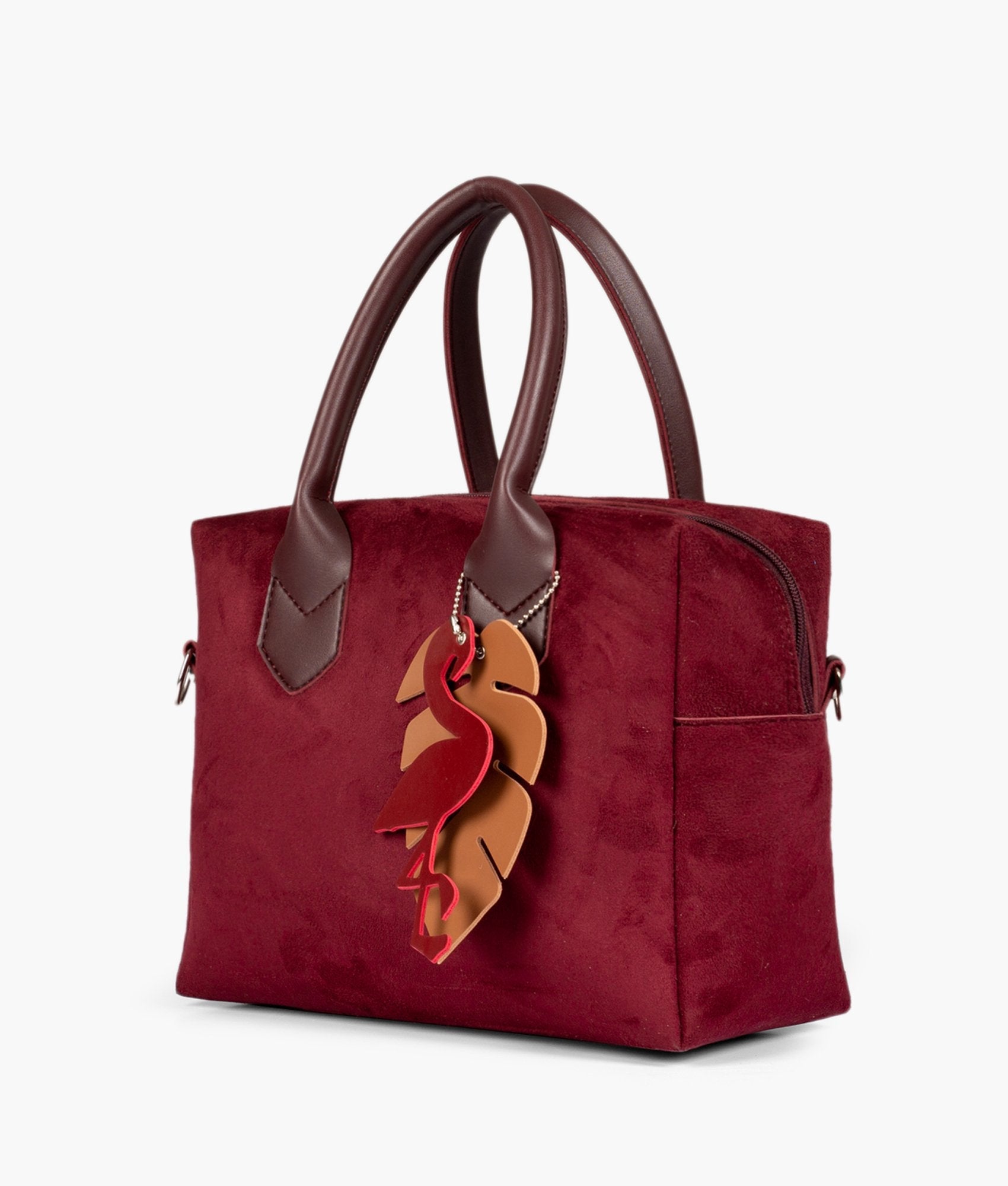LumaVex - Burgundy suede mini bowling bag
