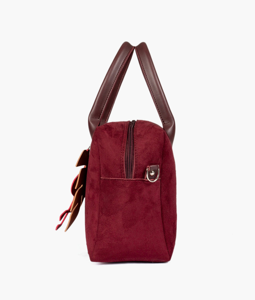 LumaVex - Burgundy suede mini bowling bag