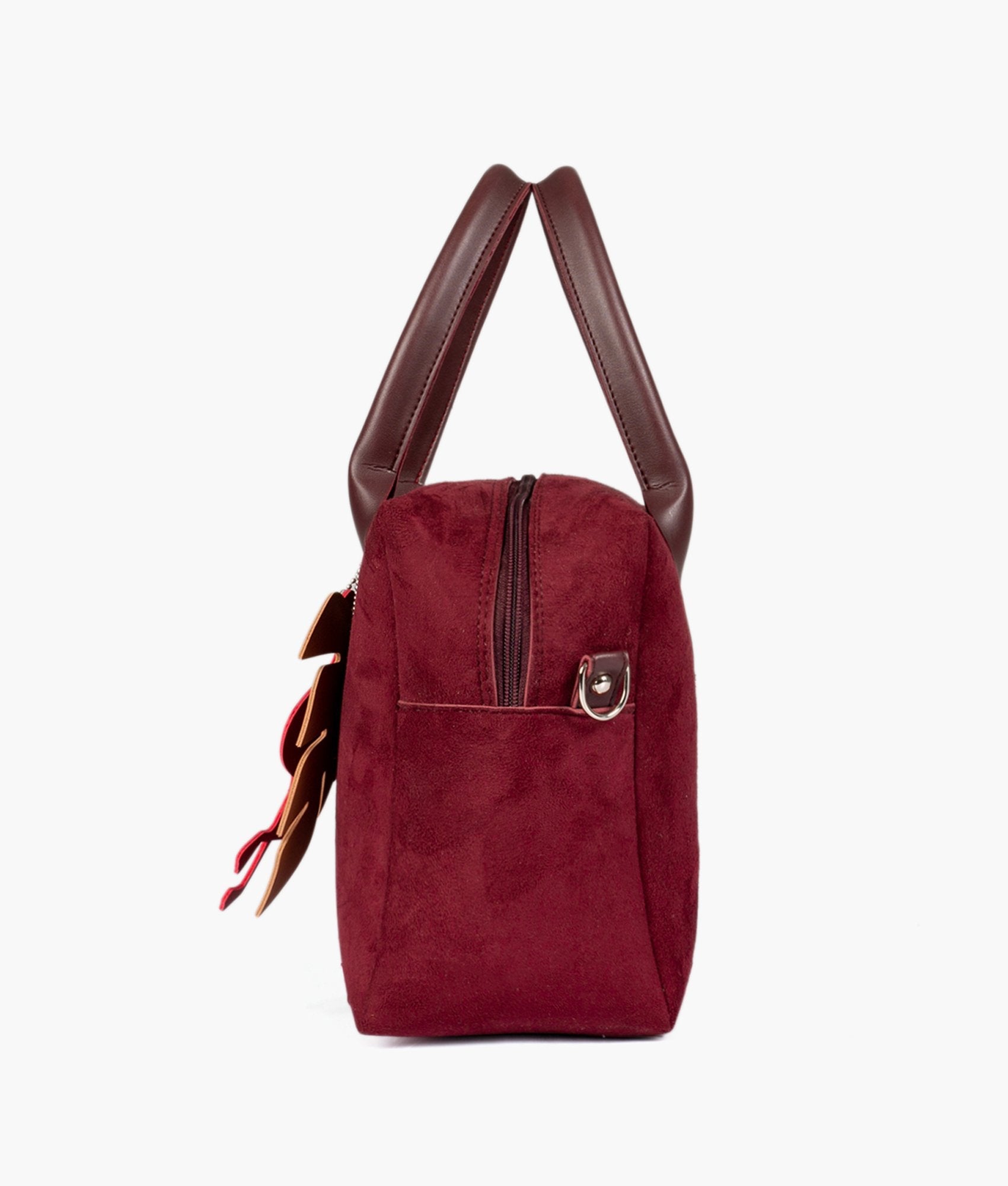 LumaVex - Burgundy suede mini bowling bag