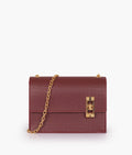 LumaVex - Burgundy weaved chain shoulder bag with twist lock