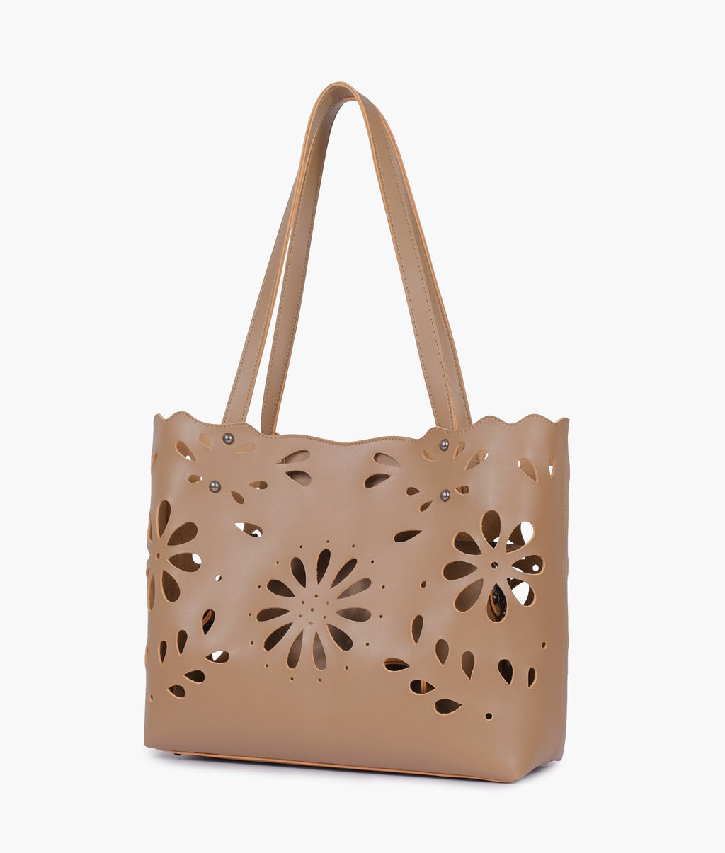 LumaVex - Coffee two-piece floral tote
