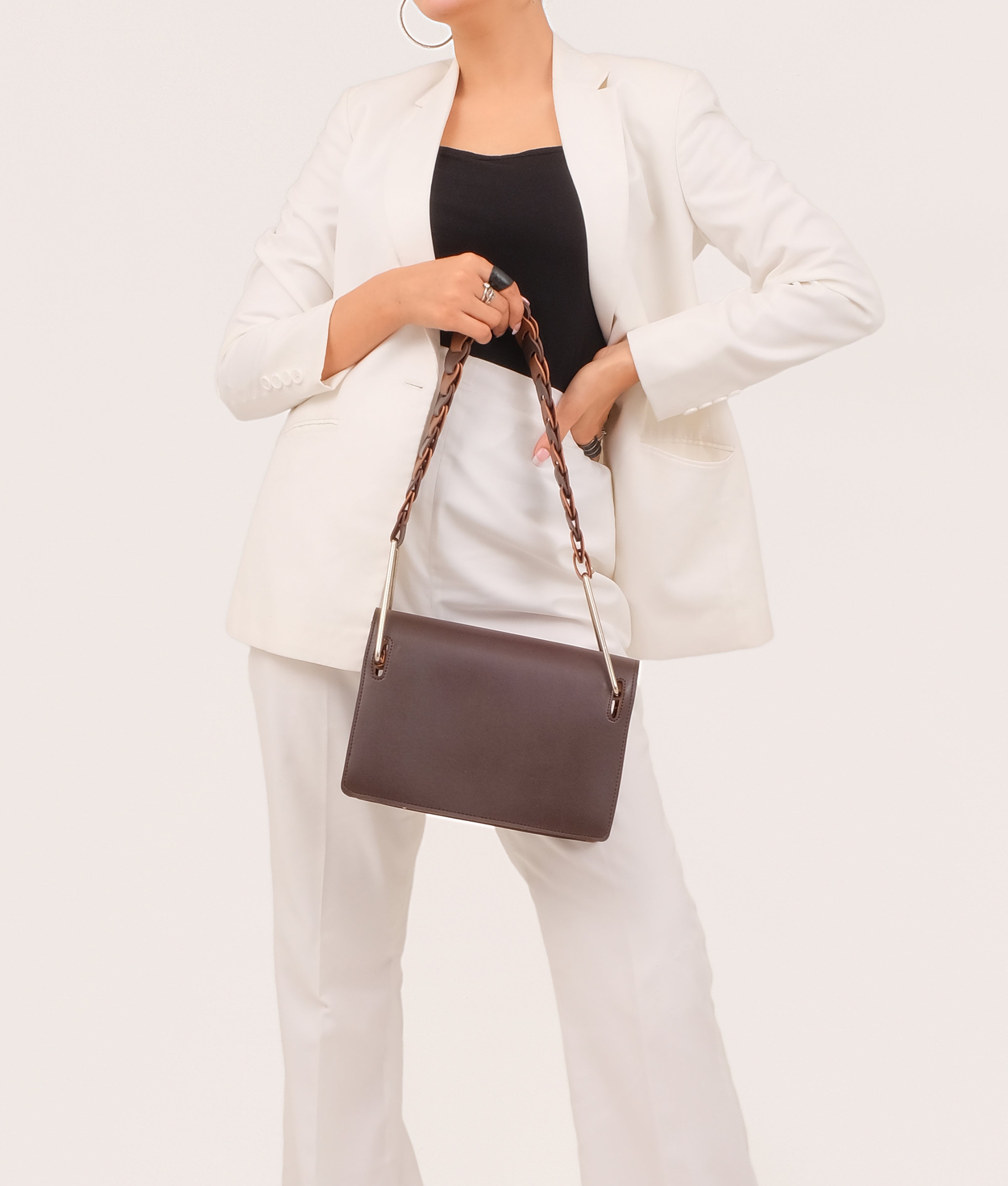 LumaVex - Dark brown loop strap shoulder bag