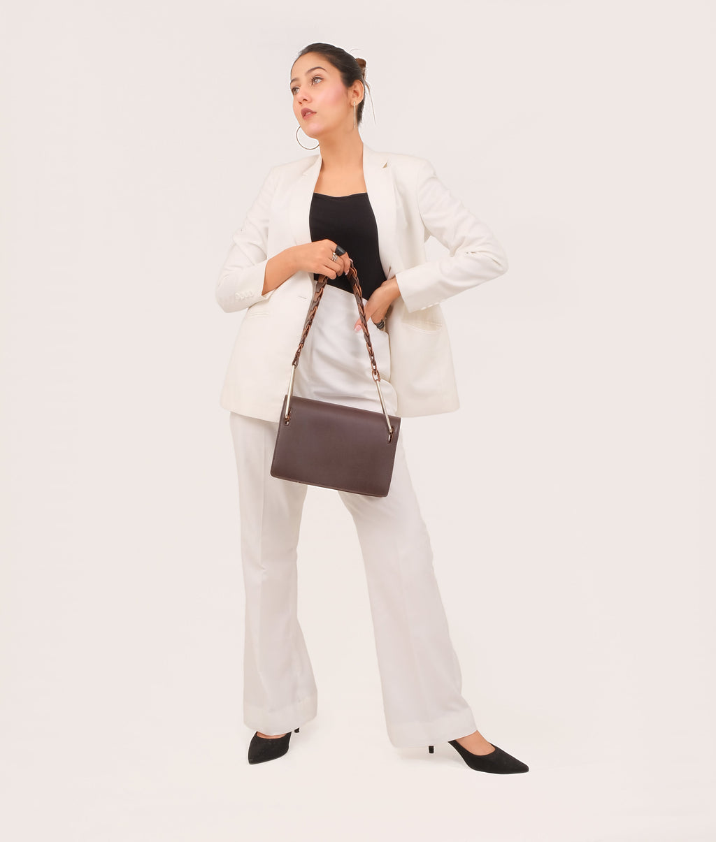 LumaVex - Dark brown loop strap shoulder bag
