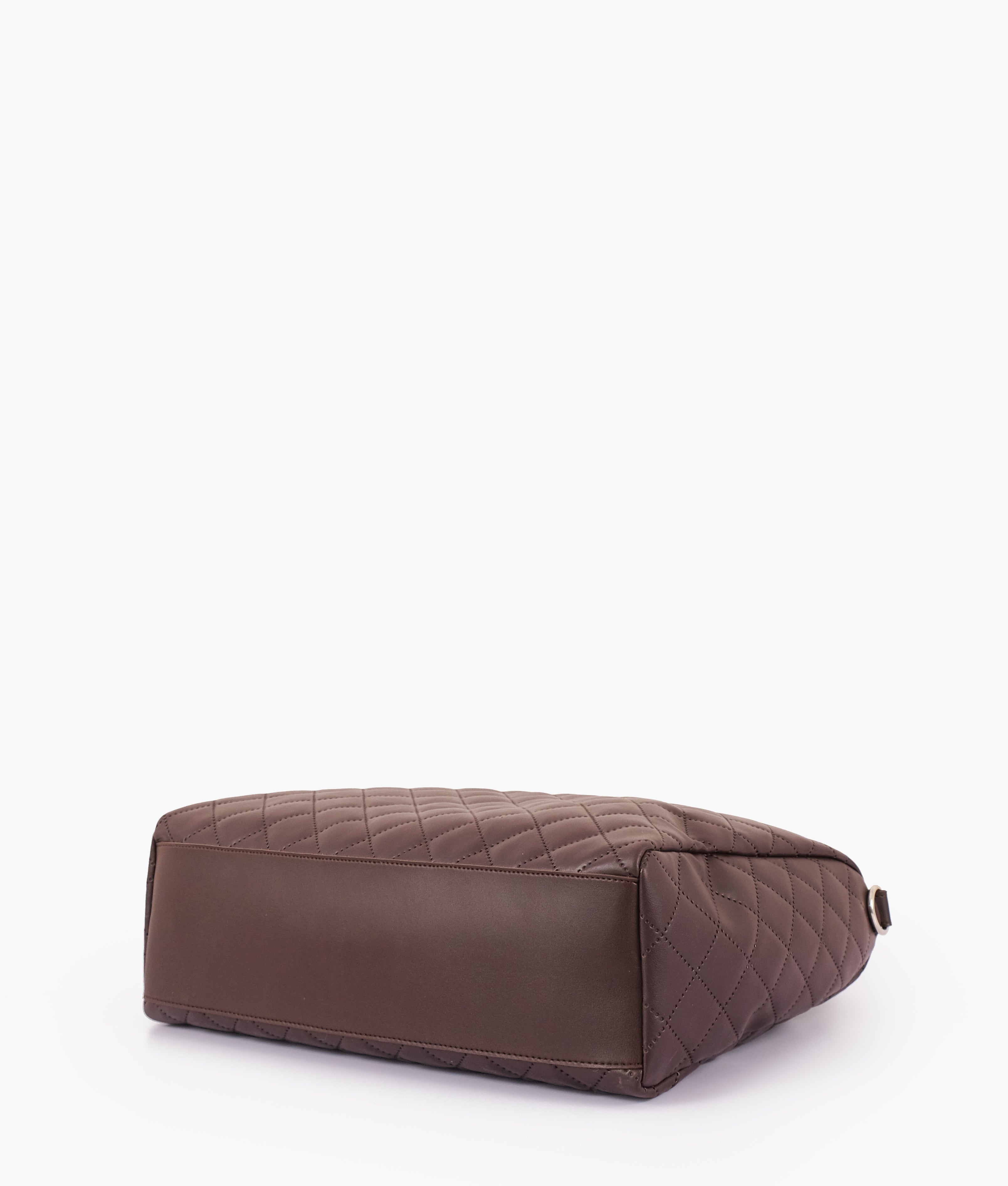 LumaVex - Dark brown quilted carryall tote bag