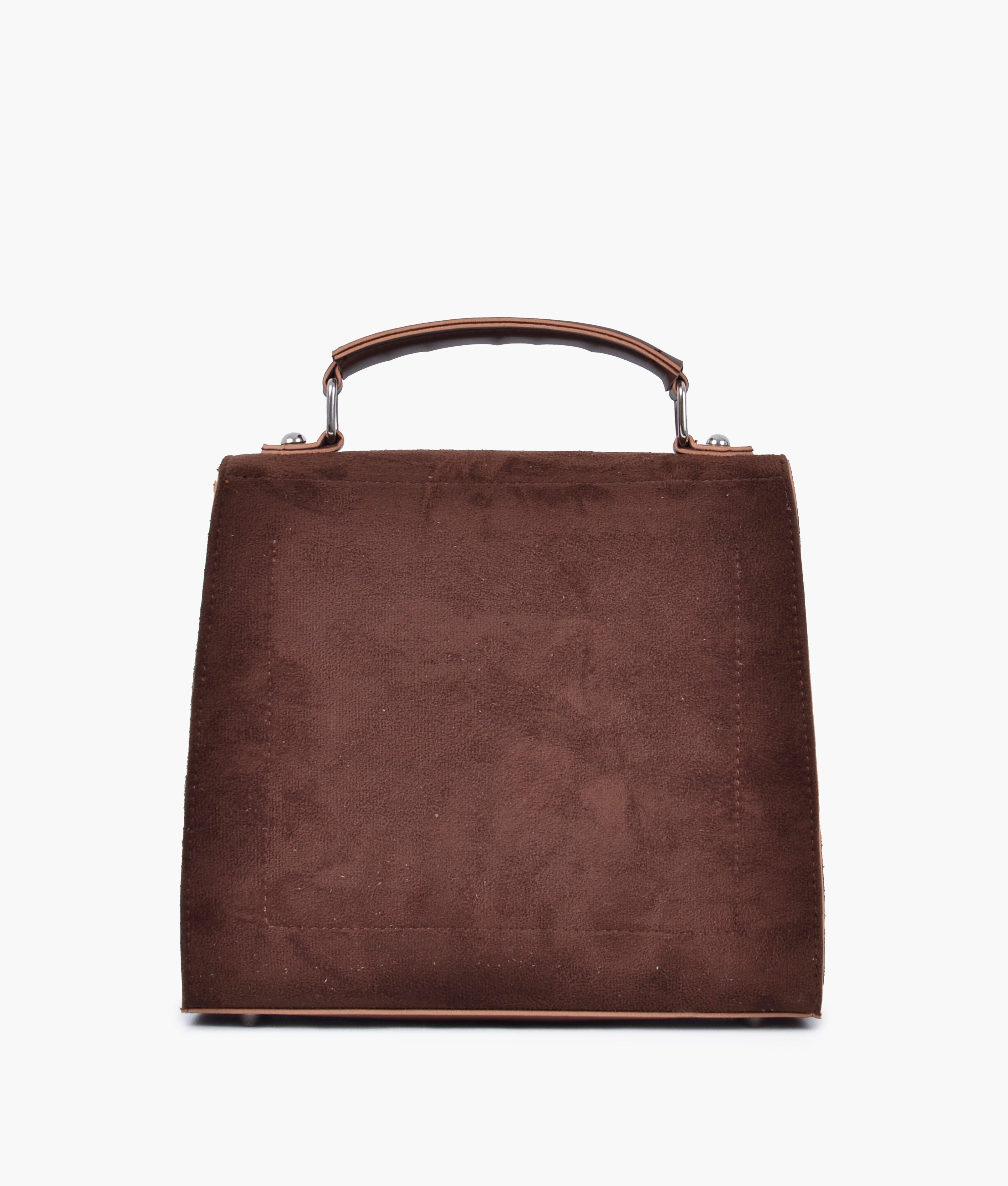 LumaVex - Dark brown suede push-lock messenger bag