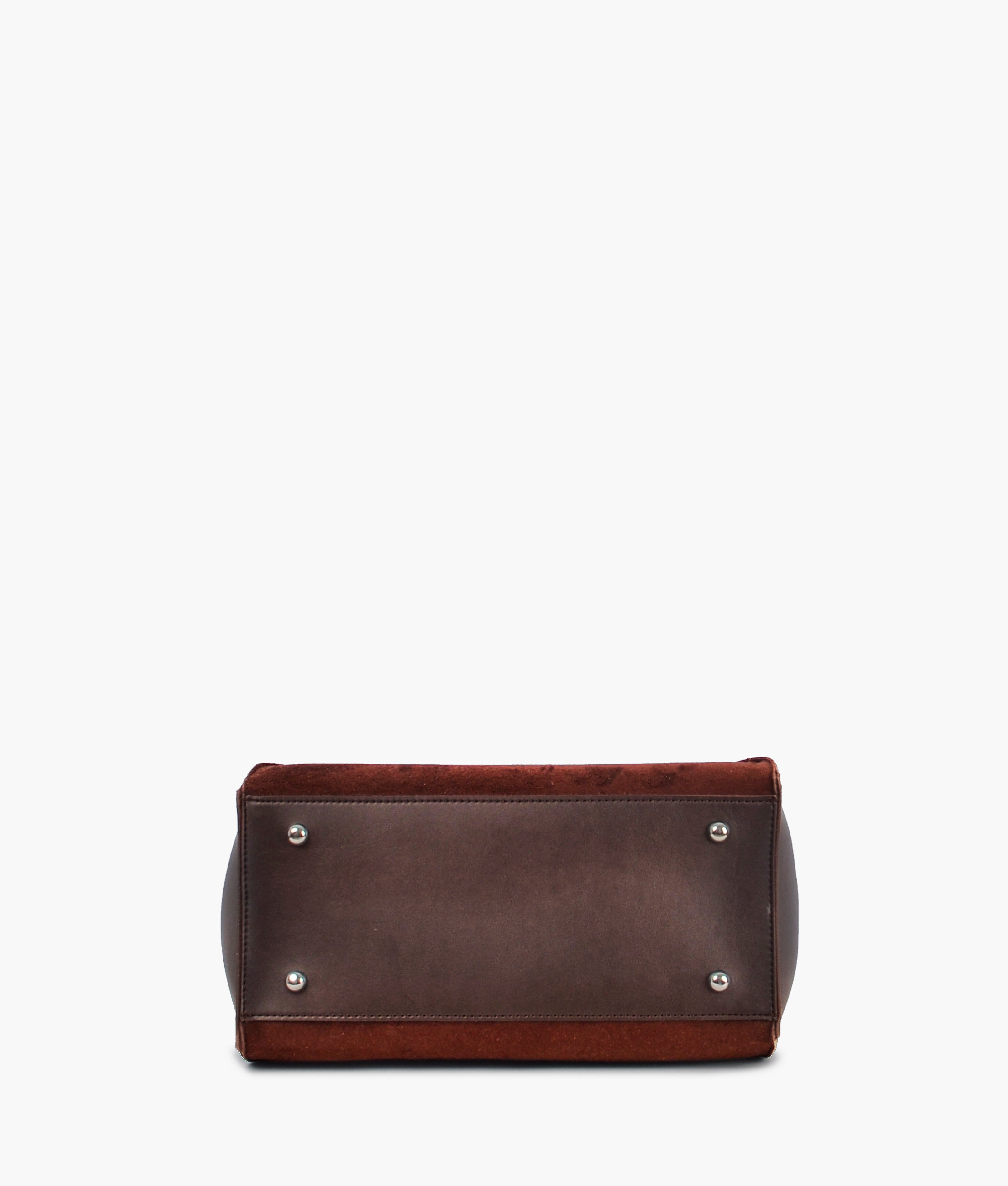 LumaVex - Dark brown suede shopping tote bag