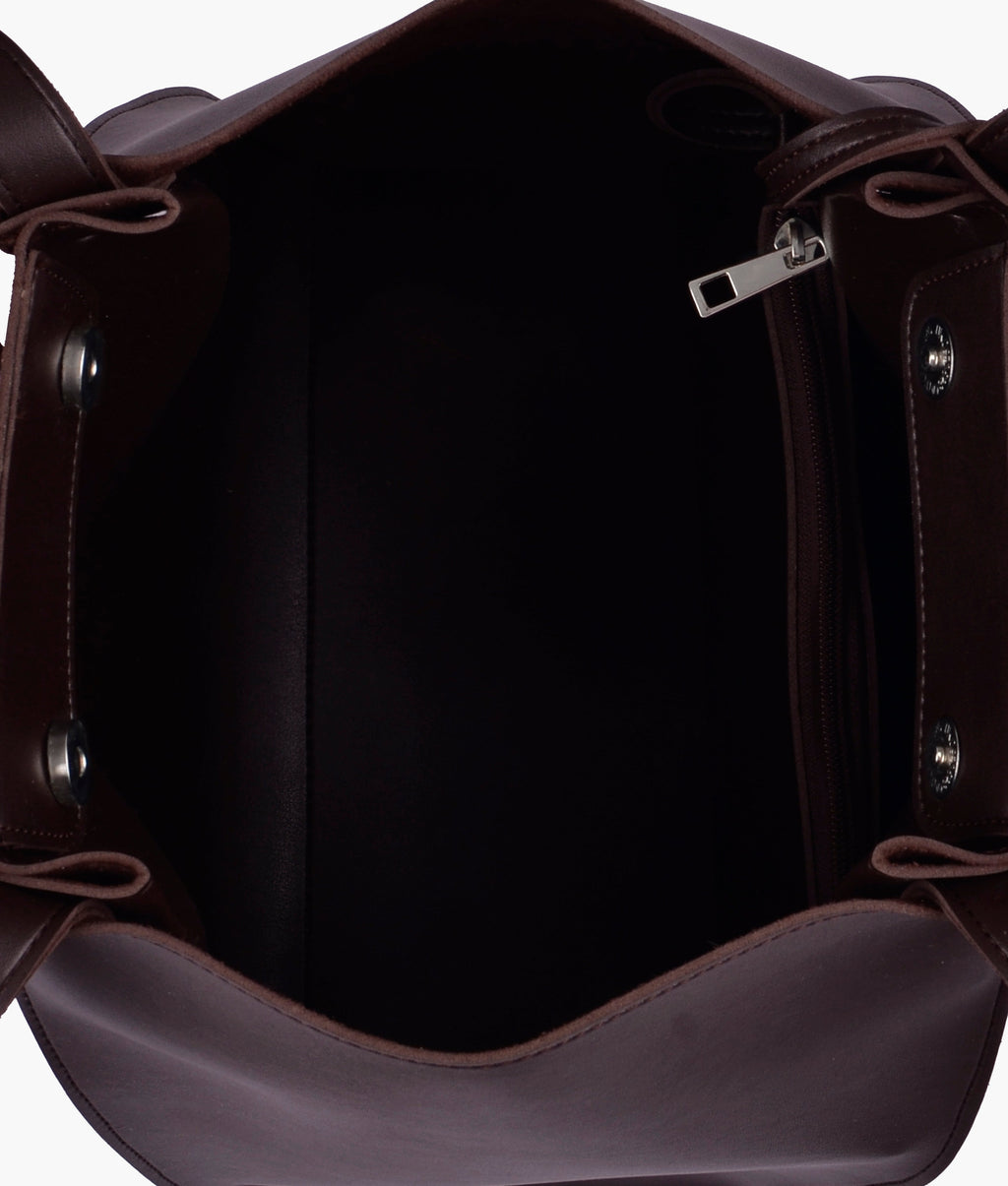 LumaVex - Dark brown suede shopping tote bag
