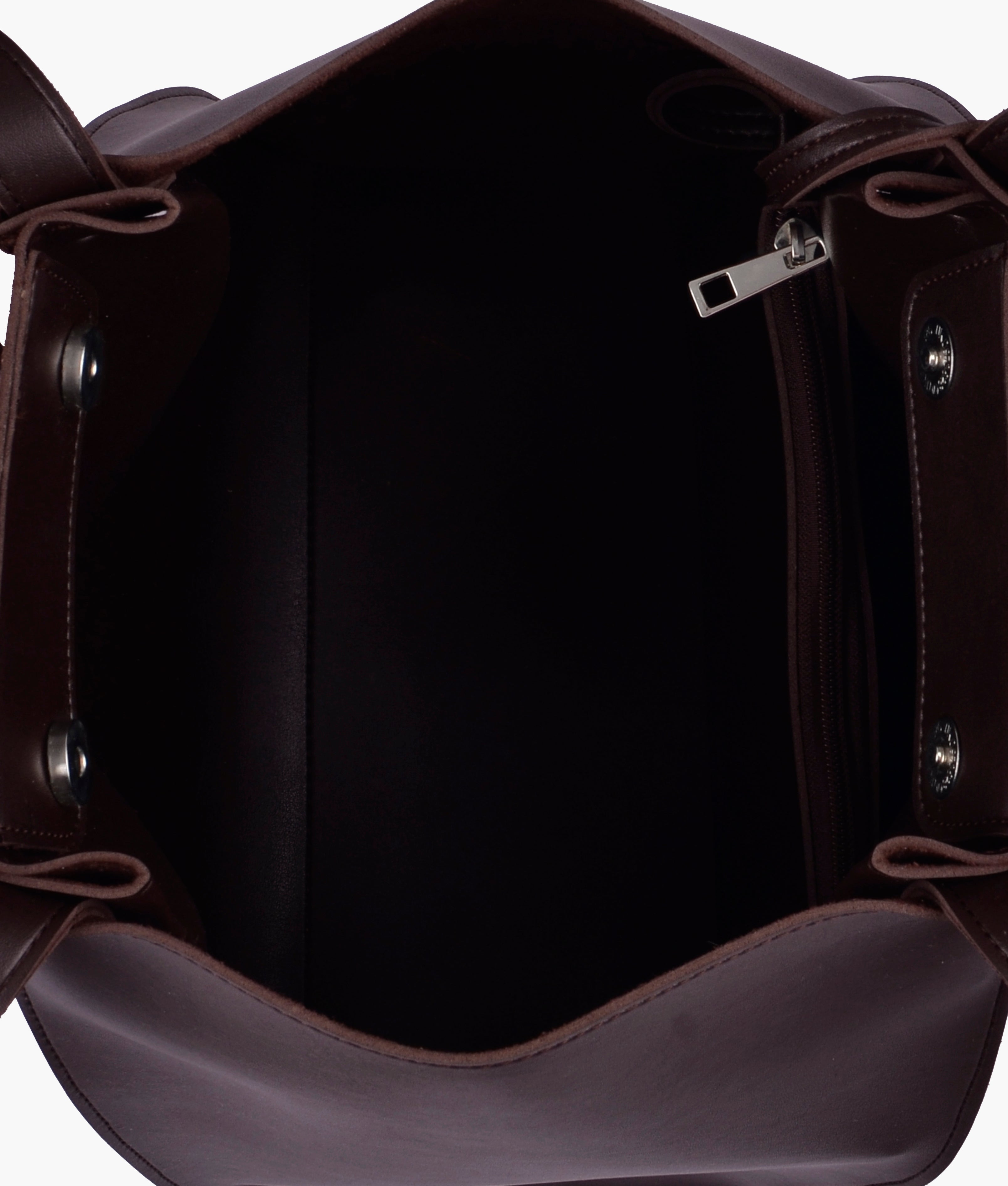LumaVex - Dark brown suede shopping tote bag