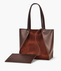LumaVex - Dark brown suede shopping tote bag