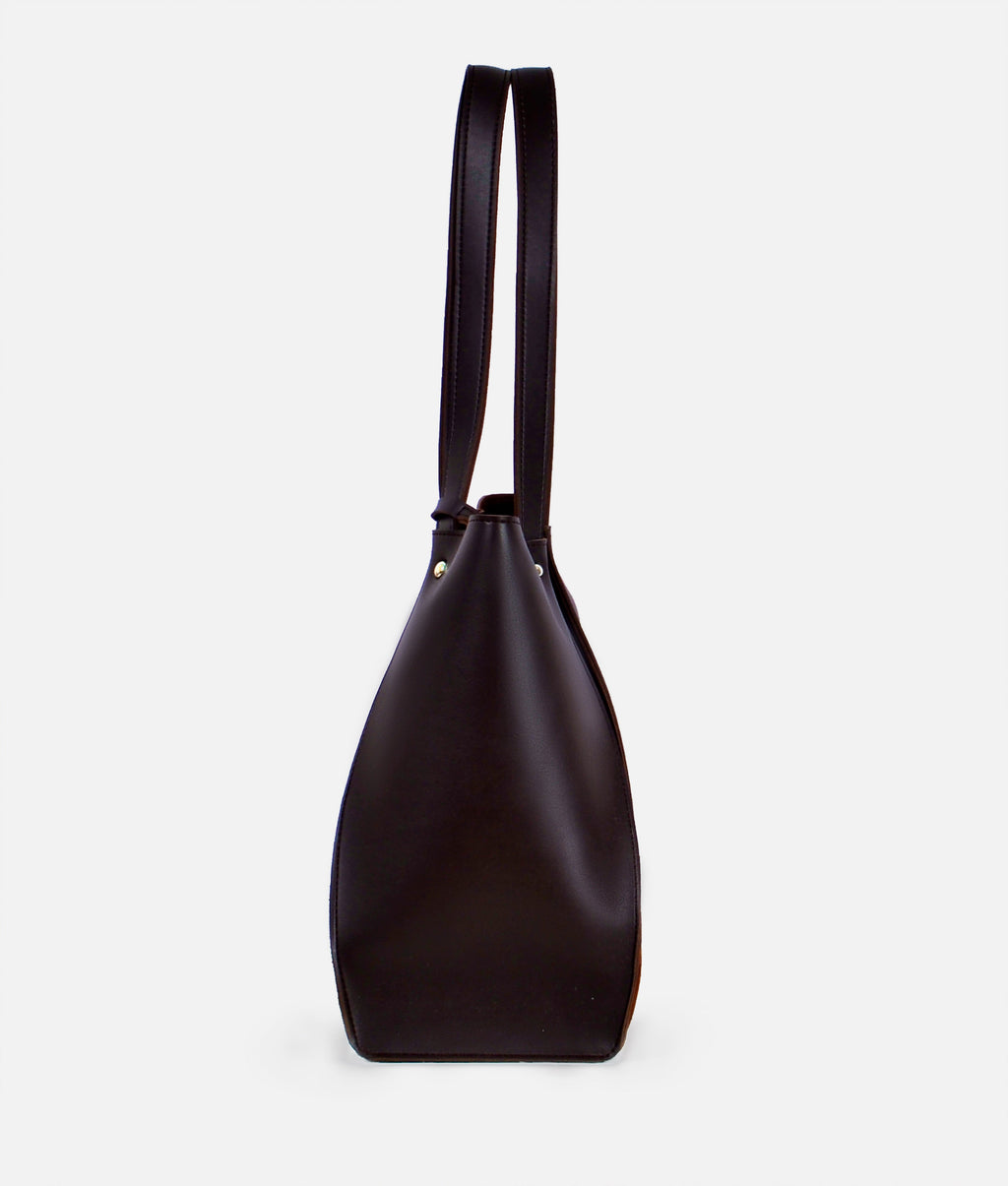 LumaVex - Dark brown suede shopping tote bag